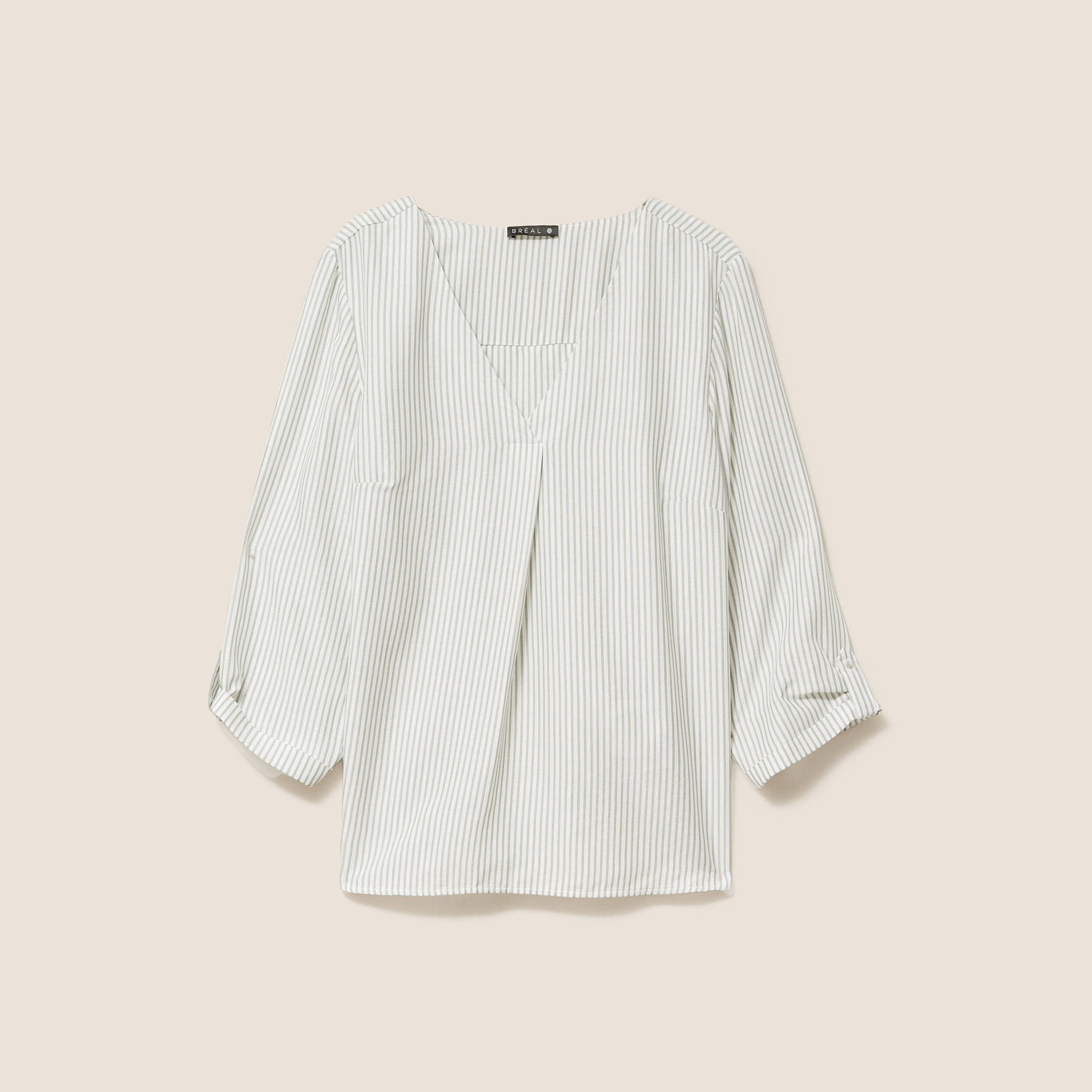 blouse fluide manches 3/4 vert femme