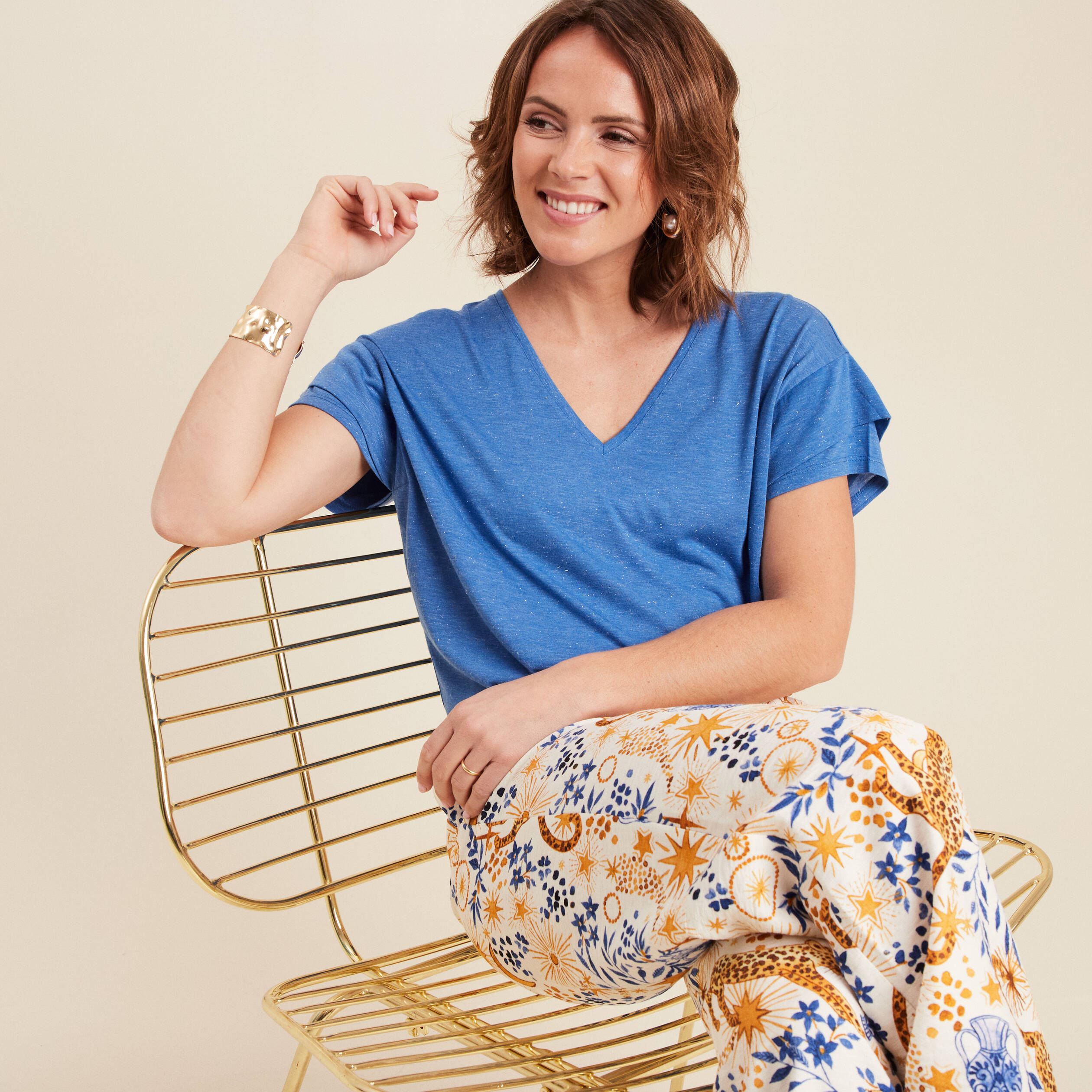 t shirt manches courtes bleu femme T-shirt manches courtes bleu femme