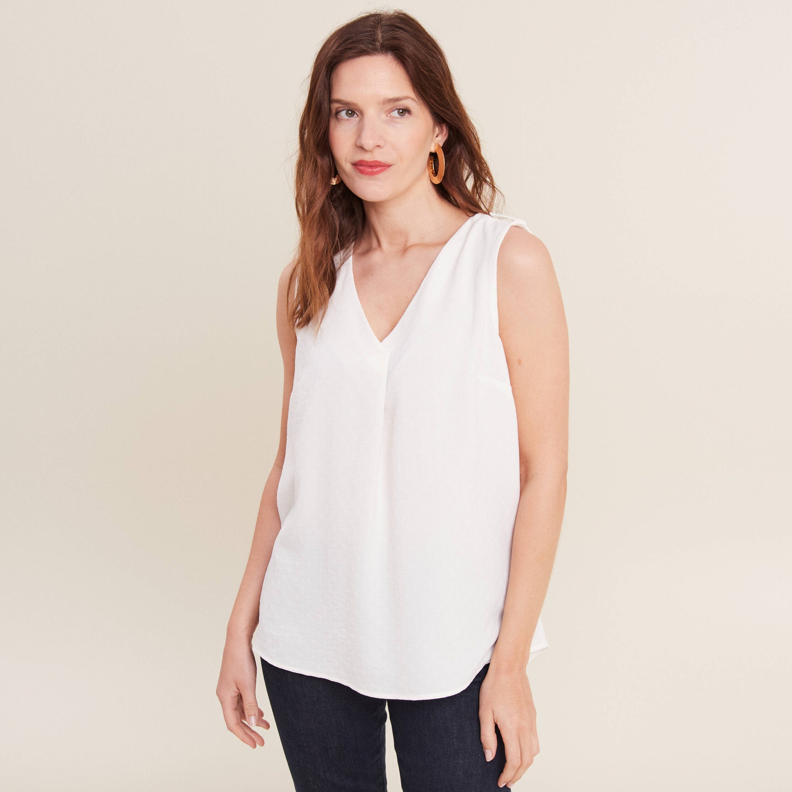 blouse sans manches ecru femme Blouse sans manches ecru femme