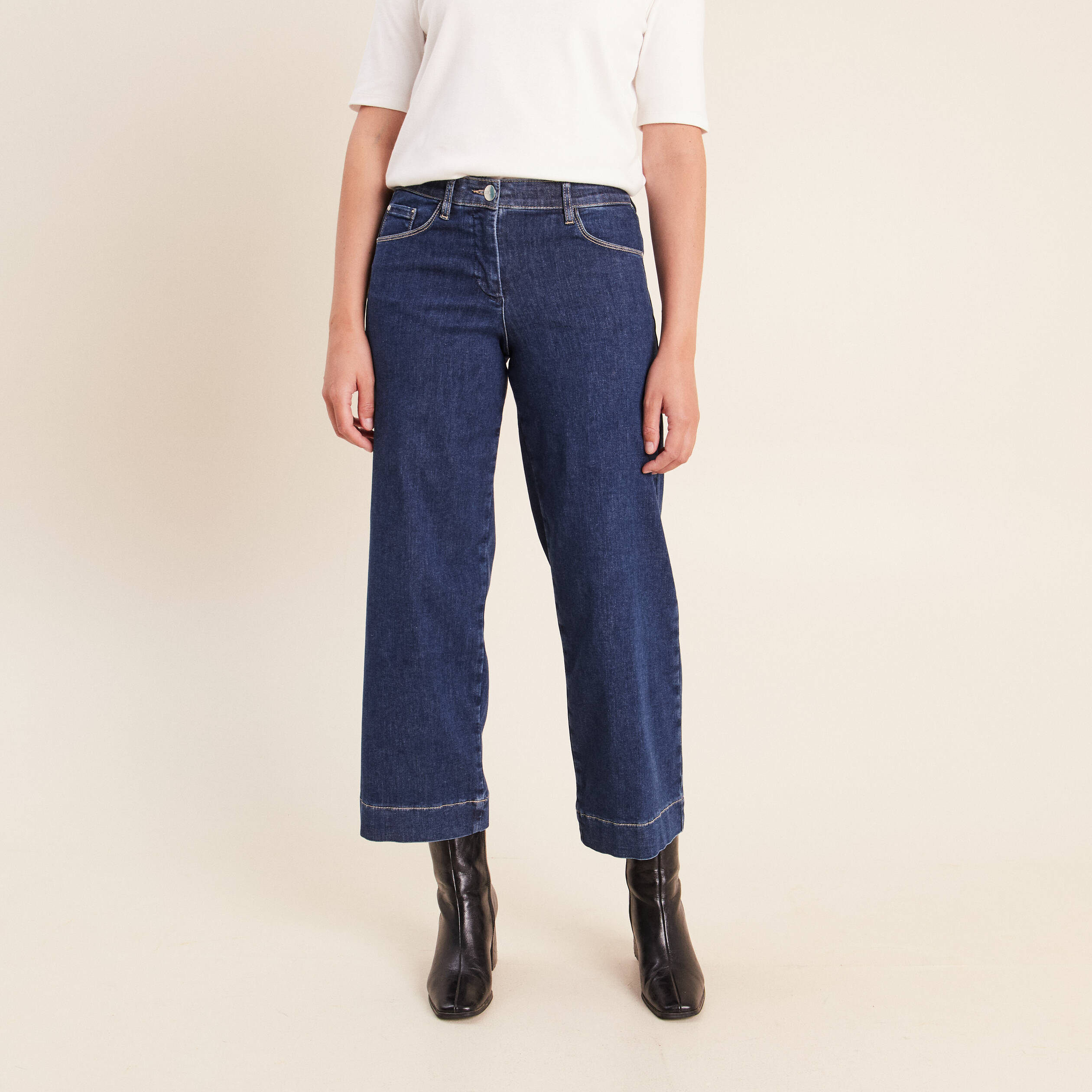 Pantalon magique coupe large l'unique denim stone femme