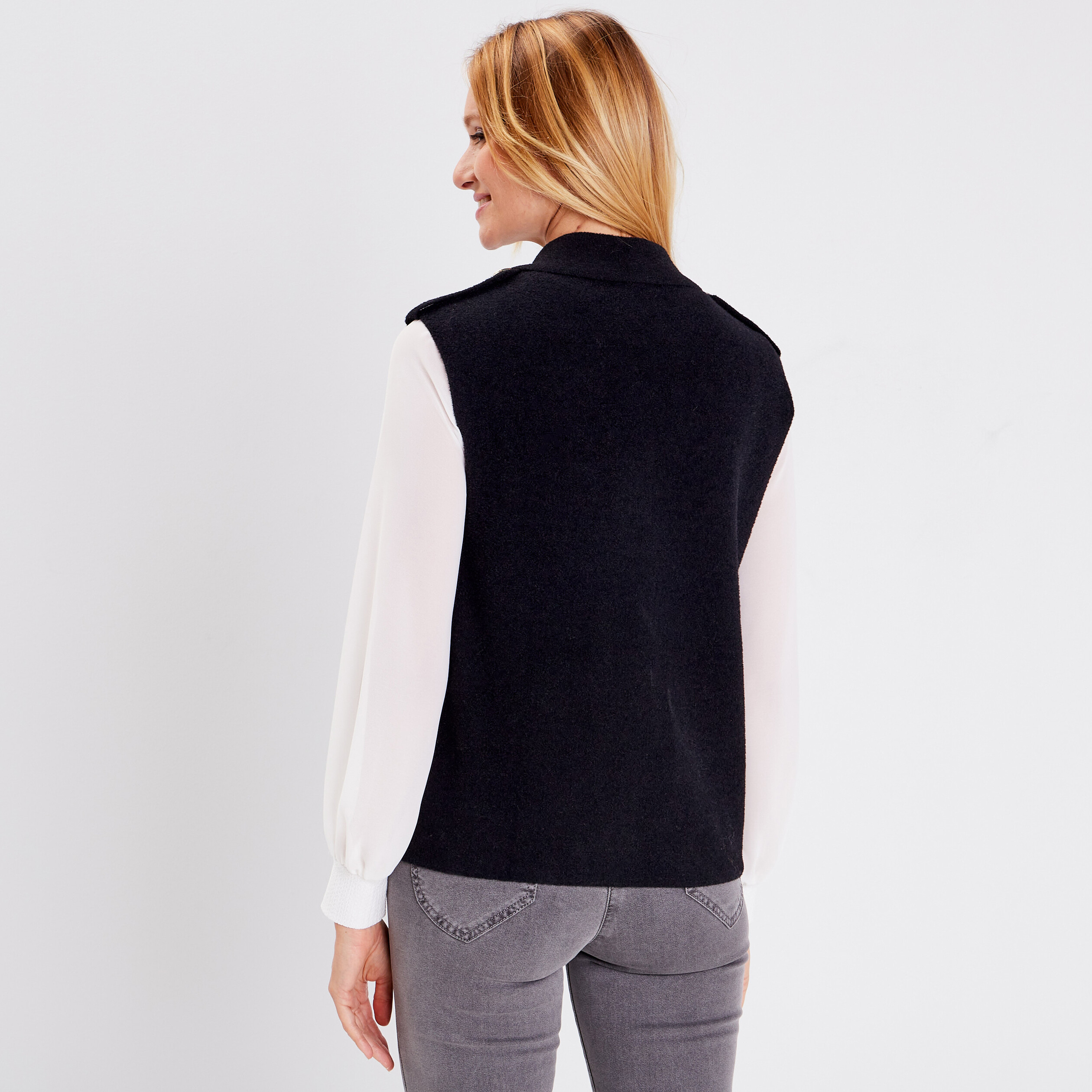 Gilet sans manches noir femme