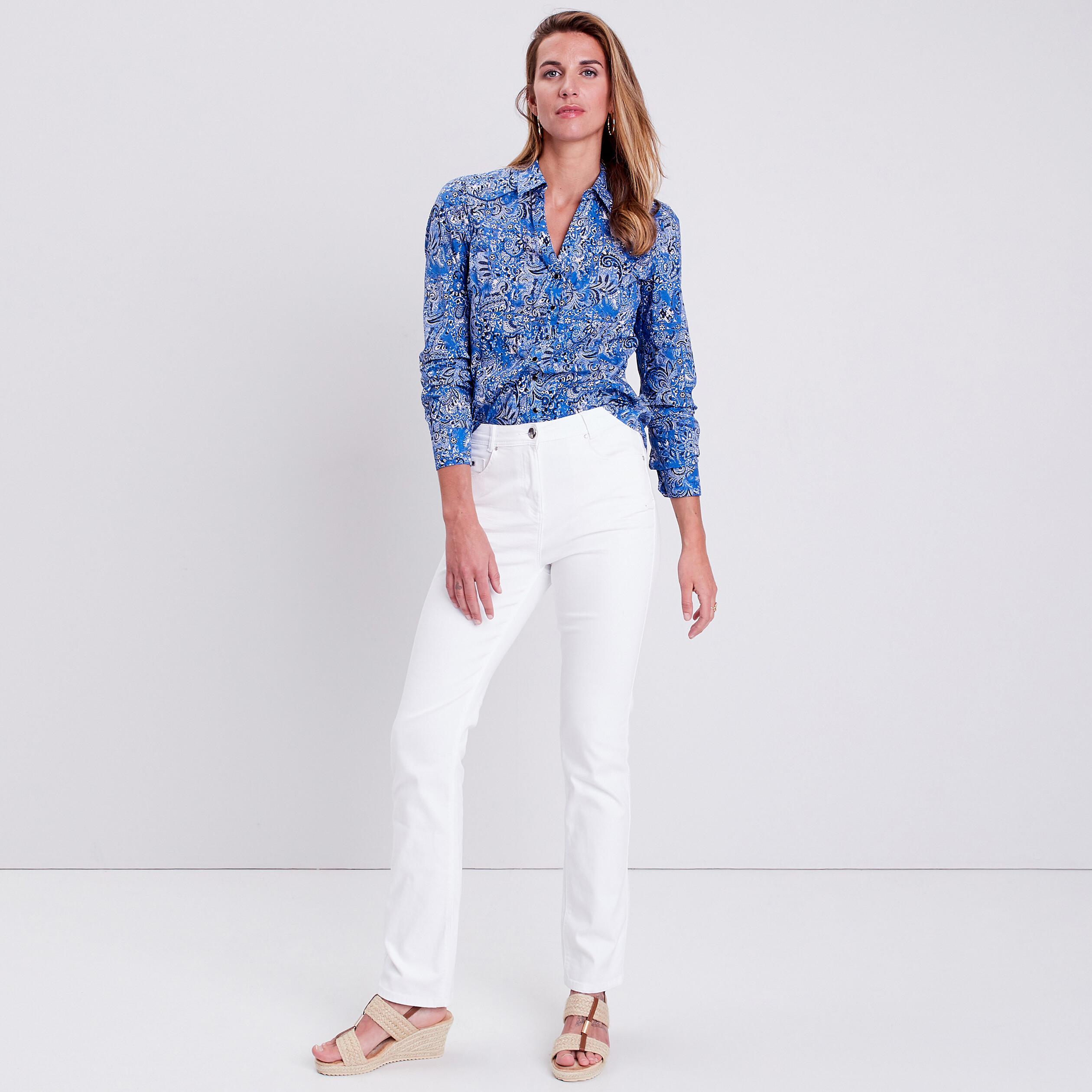 chemise manches longues bleu femme Chemise manches longues bleu femme