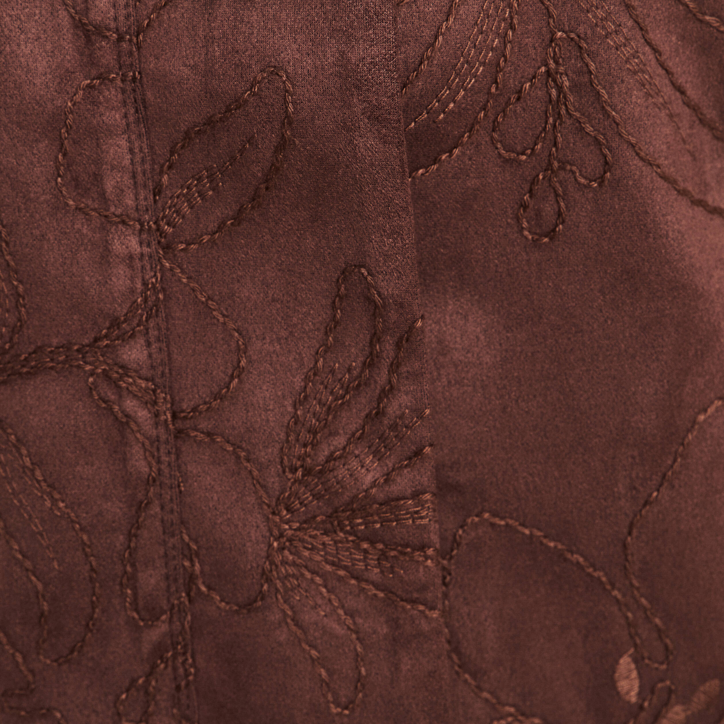 Veste col montant doubl&eacute;e marron fonc&eacute; femme
