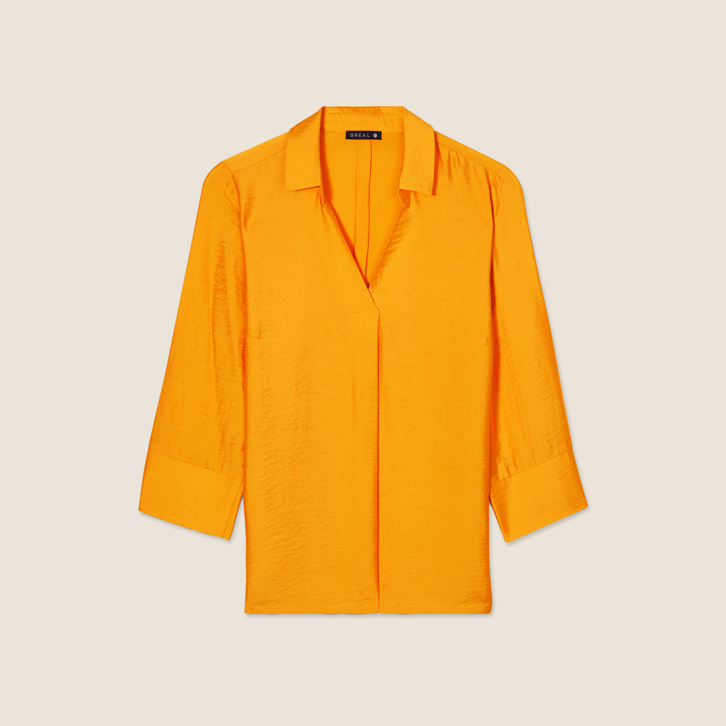 Blouse manches 3/4 jaune moutarde femme