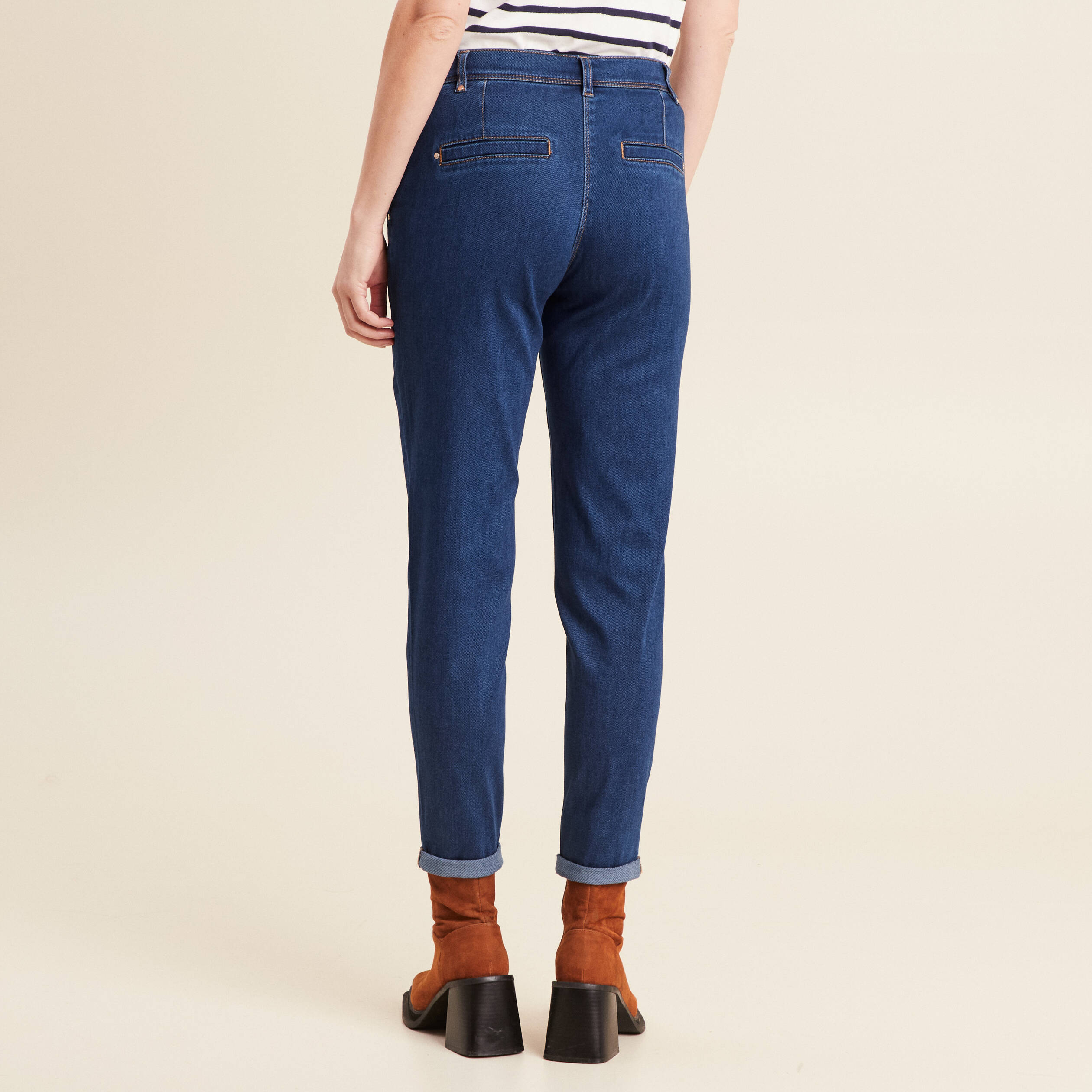 jean chino 78eme denim stone femme Jean chino 7/8ème denim stone femme