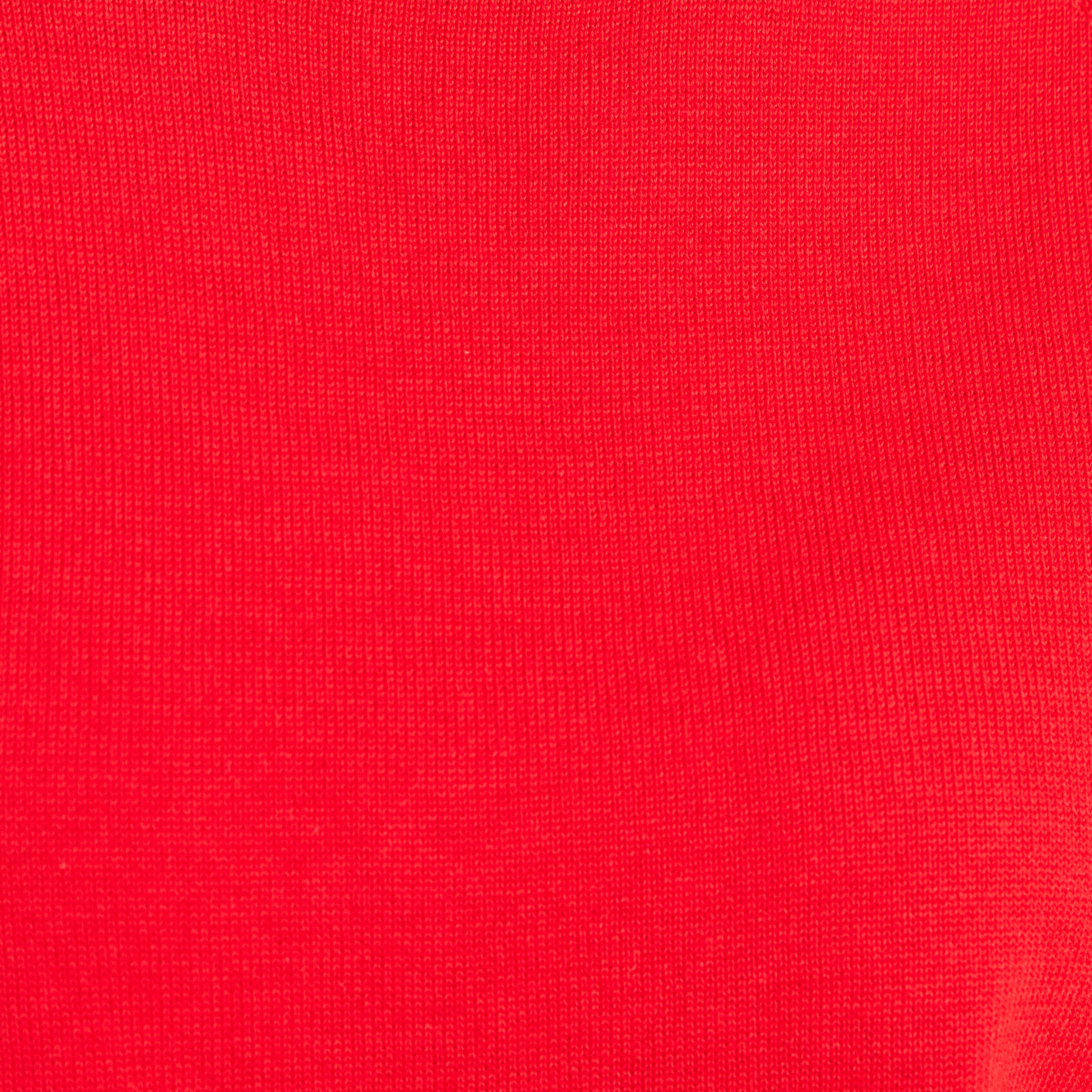 Pull fin col rond manches coudes rouge fluo femme