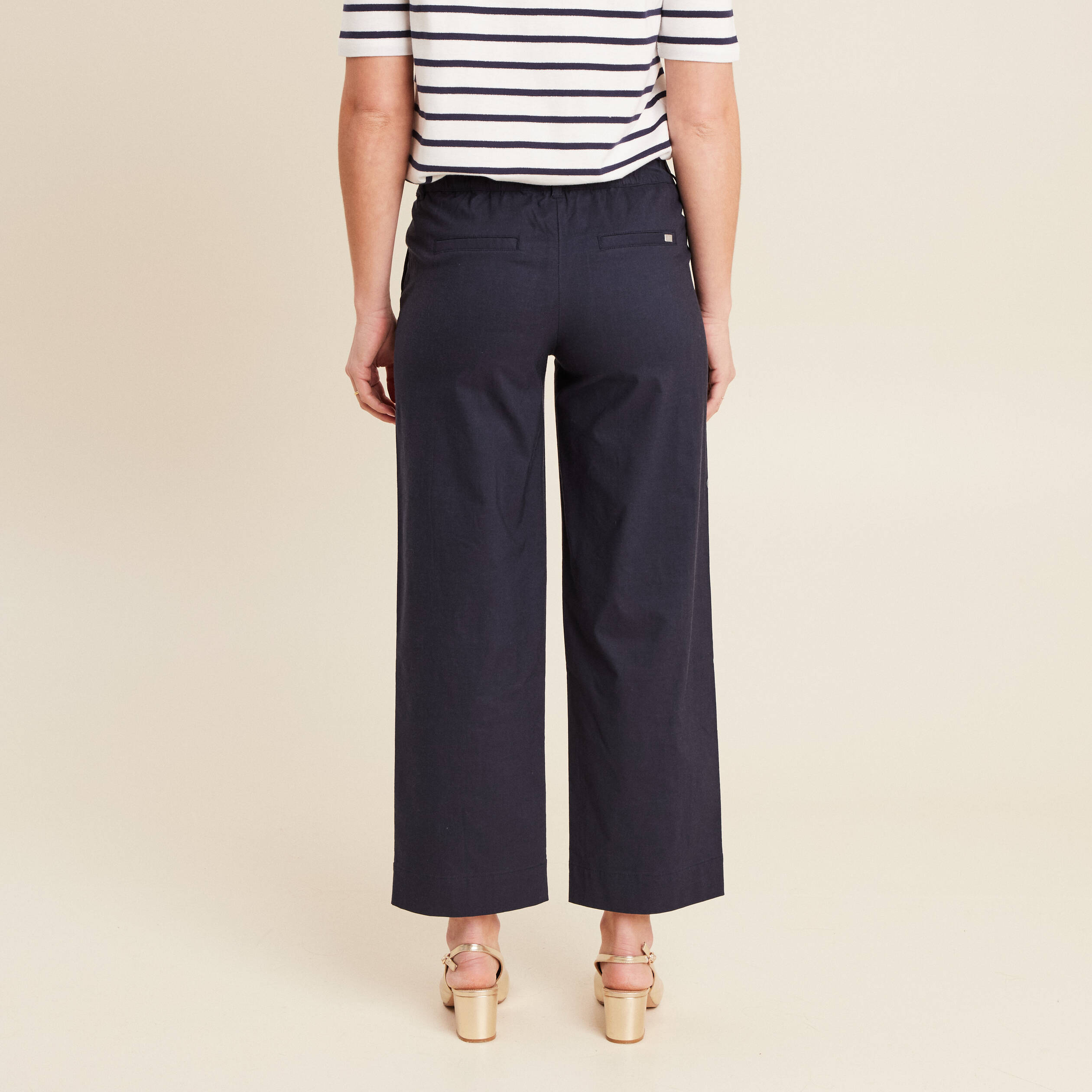pantalon large 78eme bleu fonce femme Pantalon large 7/8ème bleu foncé femme