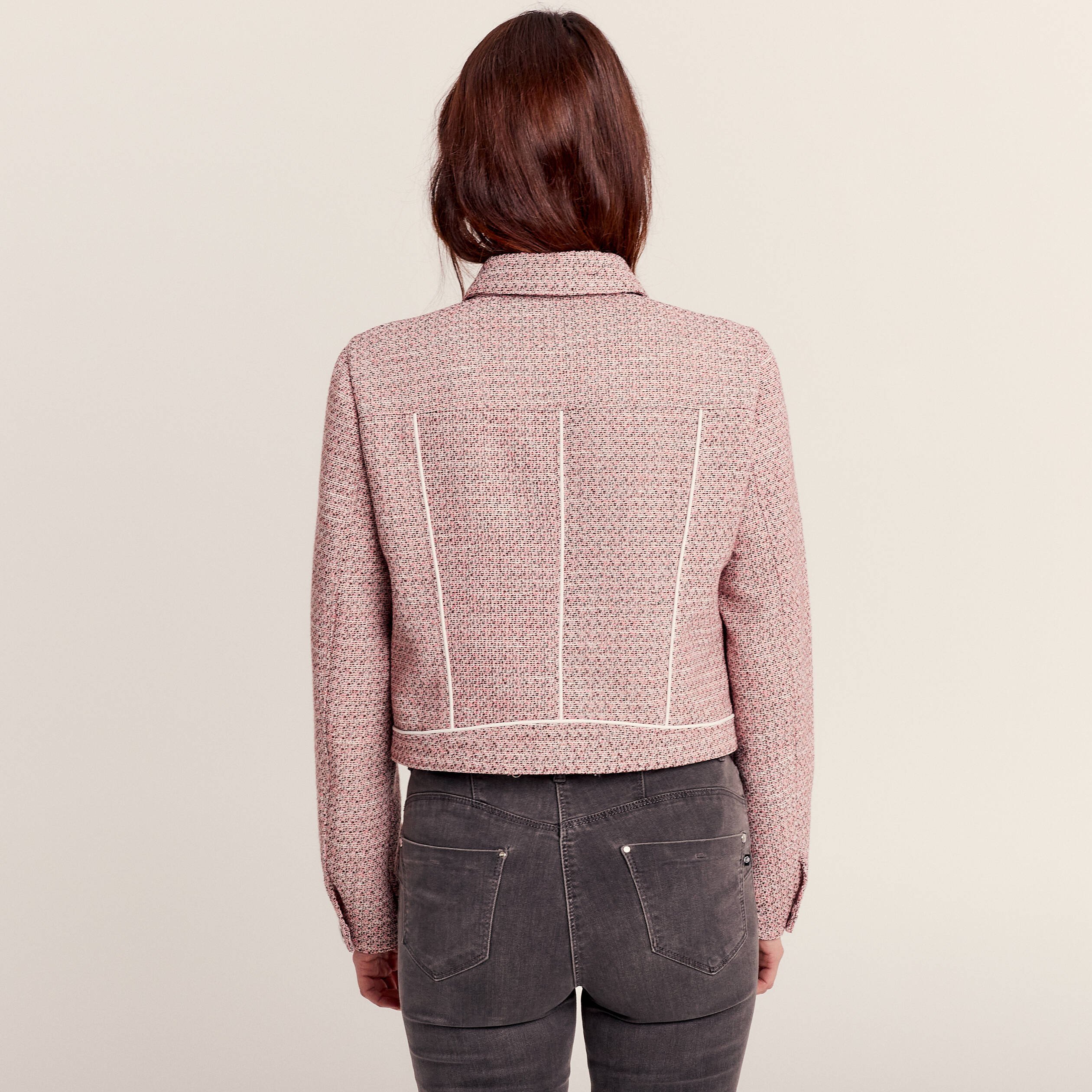 veste droite boutonnee rose clair femme Veste droite boutonnée rose clair femme