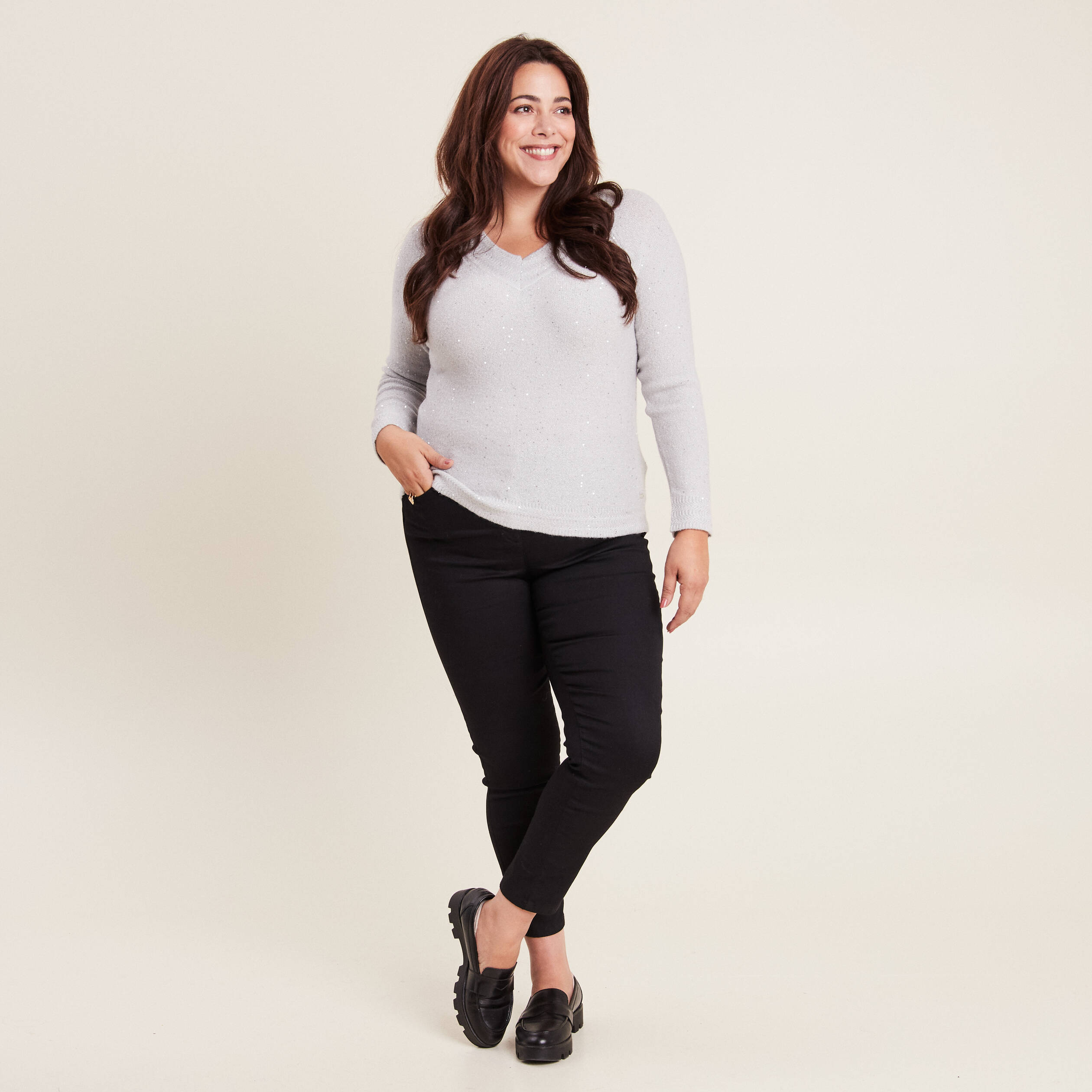 pull manches longues gris clair femme Pull manches longues gris clair femme