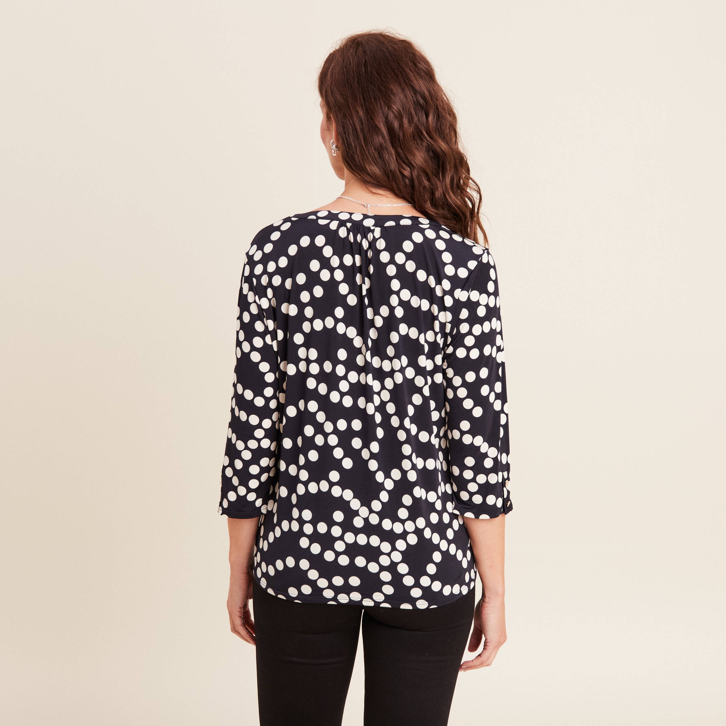 blouse manches 34 noir femme Blouse manches 3/4 noir femme