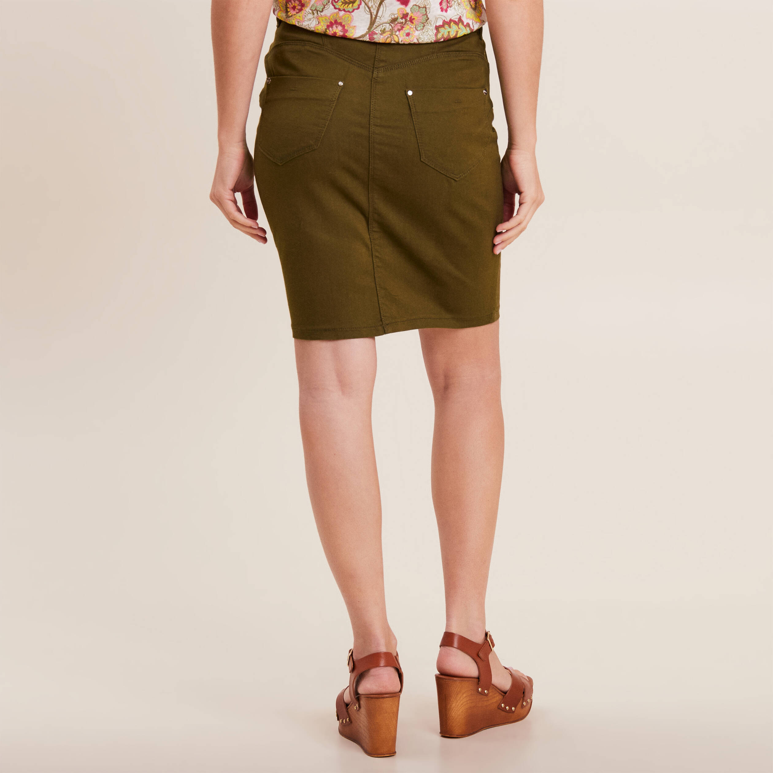 jupe droite vert olive femme Jupe droite vert olive femme