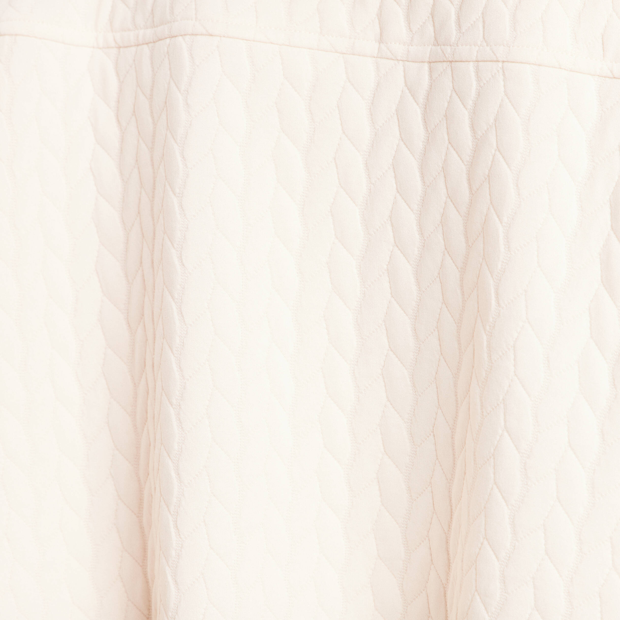 Veste col rond manches courtes doubl&eacute;e ecru femme