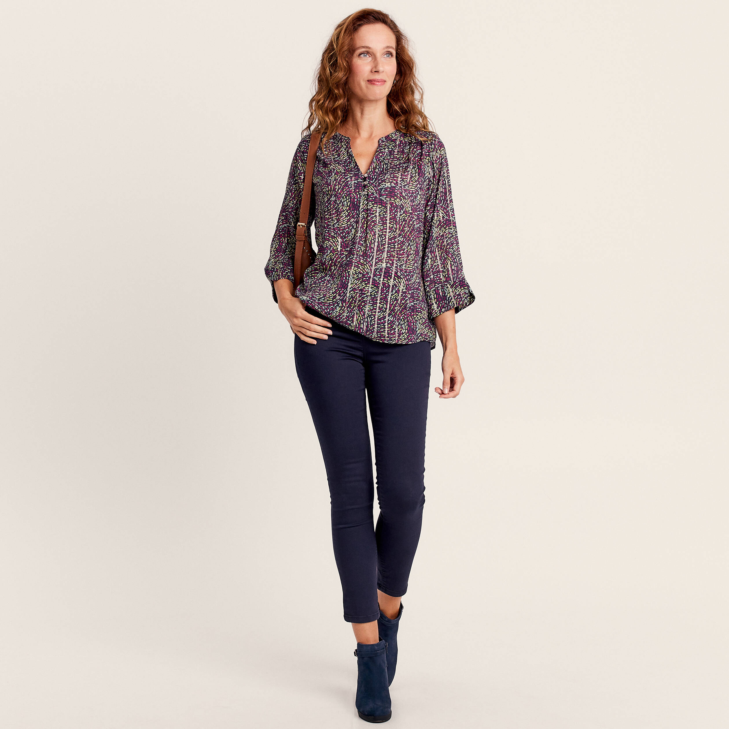 blouse manches 34 multicolore femme Blouse manches 3/4 multicolore femme