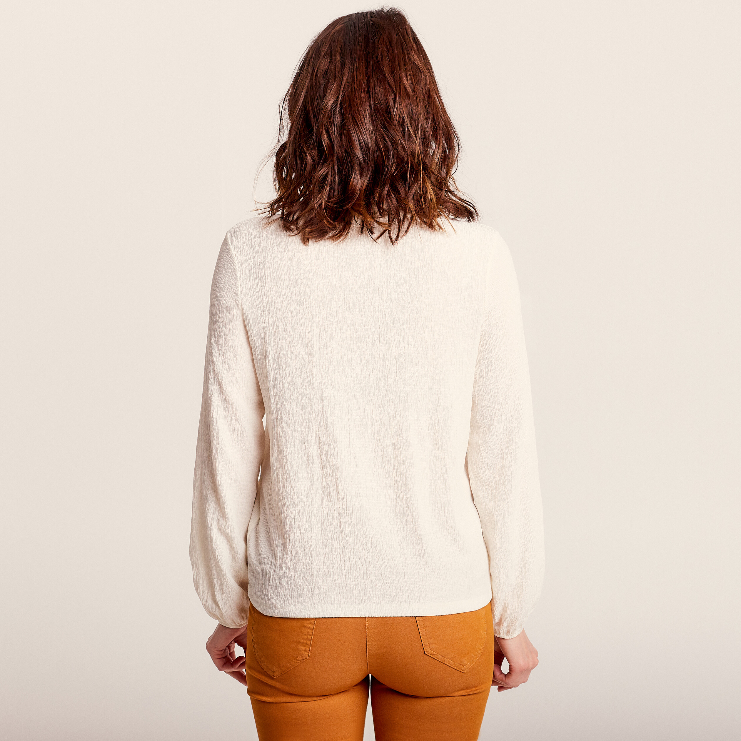 t shirt manches longues ivoire femme T-shirt manches longues ivoire femme