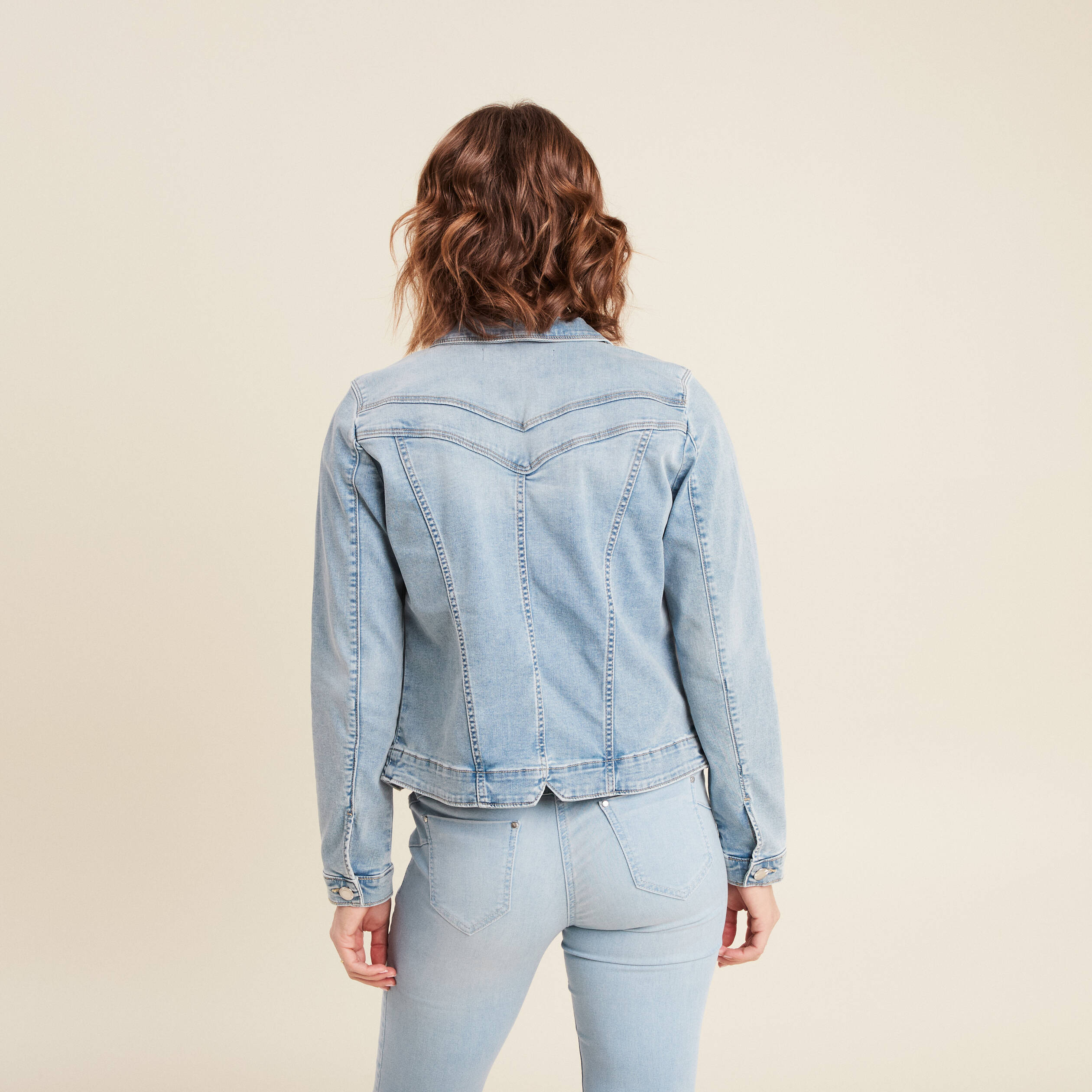 blouson en jean denim baby bleu femme Blouson en jean denim baby bleu femme