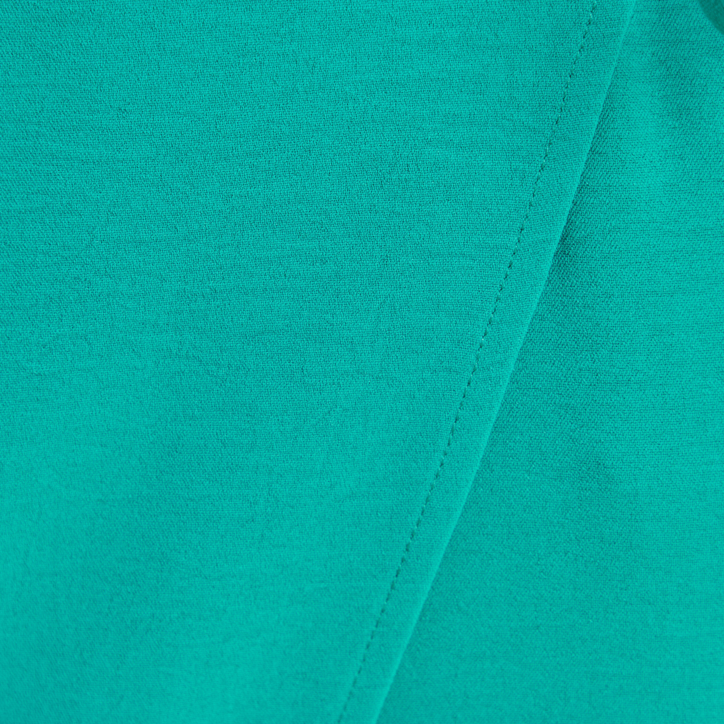 Pantalon coupe large avec pan vert &eacute;meraude femme