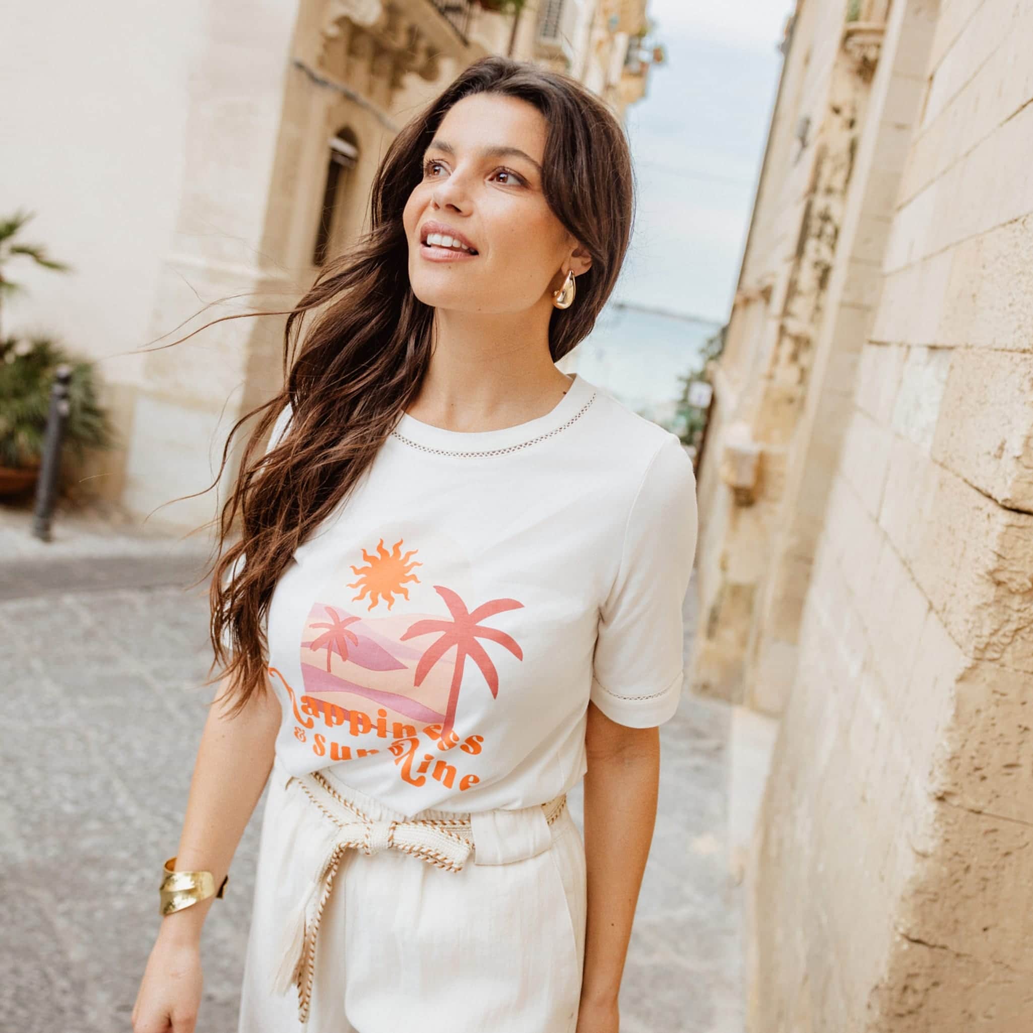 t shirt manches courtes ecru femme T-shirt manches courtes ecru femme