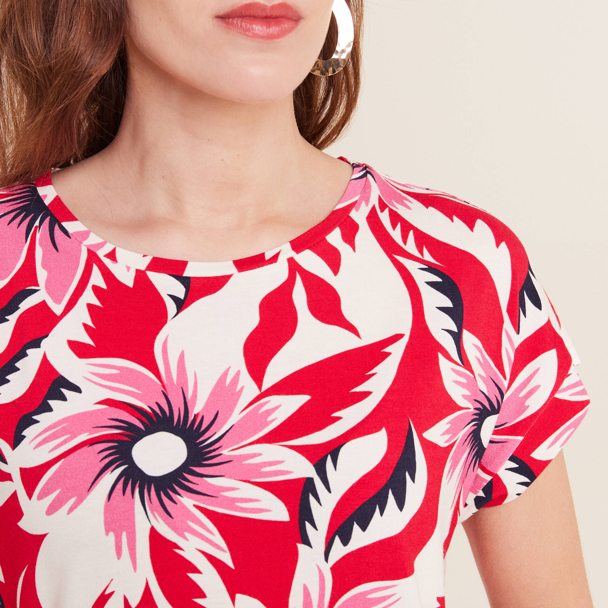t shirt manches courtes rouge femme T-shirt manches courtes rouge femme