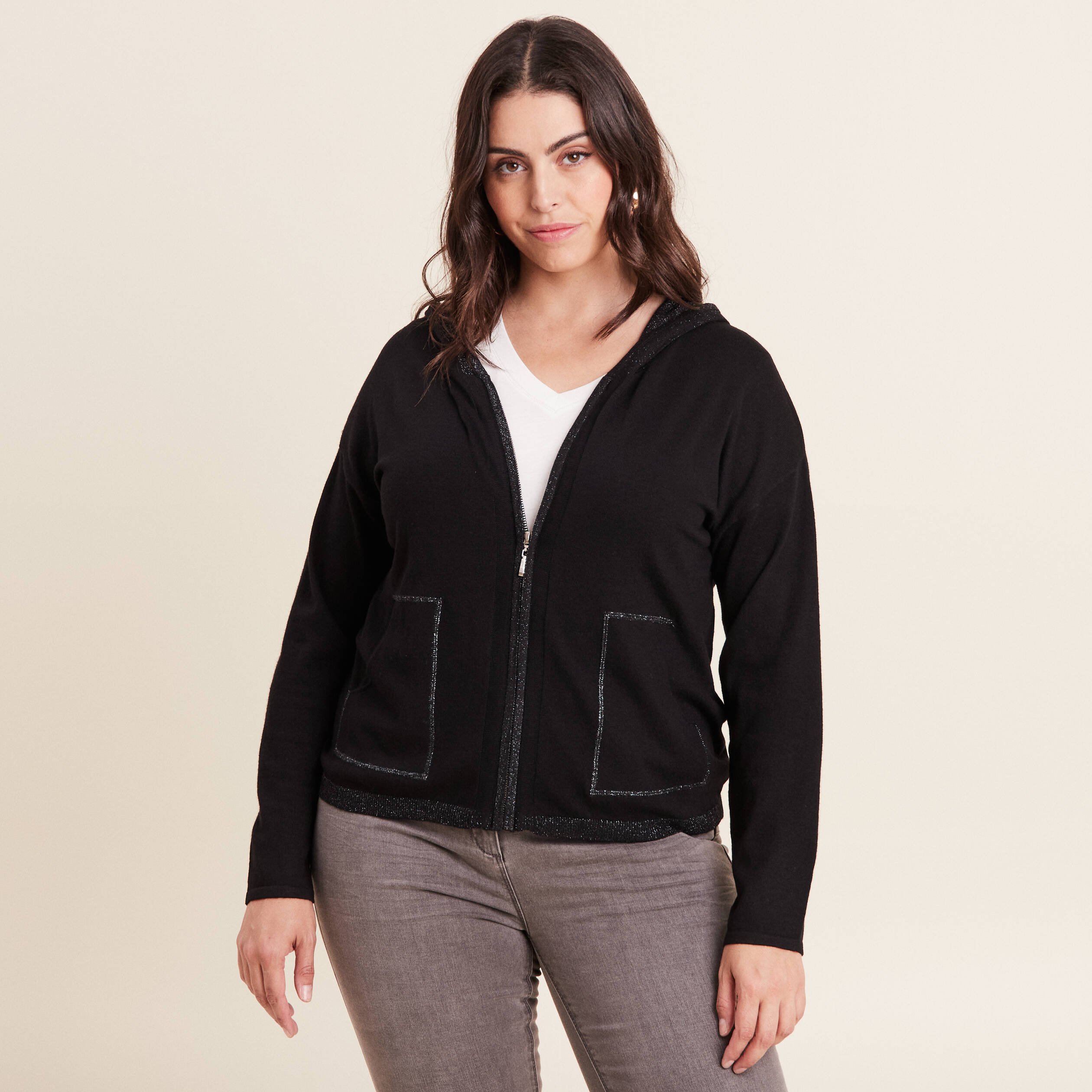 Gilet court à capuche femme online