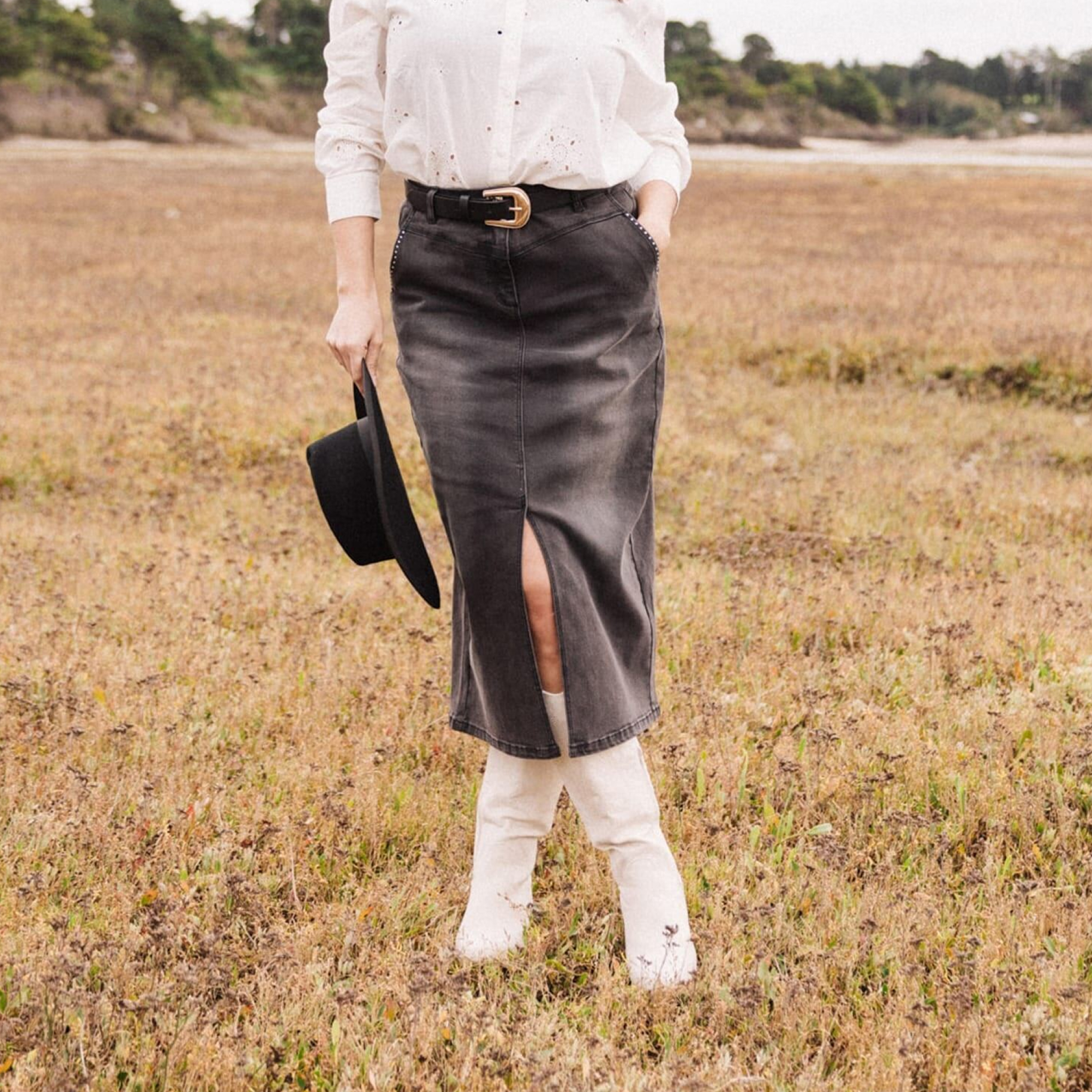 Jupe Crayon Jupe Longue Zara Femme JUPE MI-LONGUE TEXTURÉE Marron