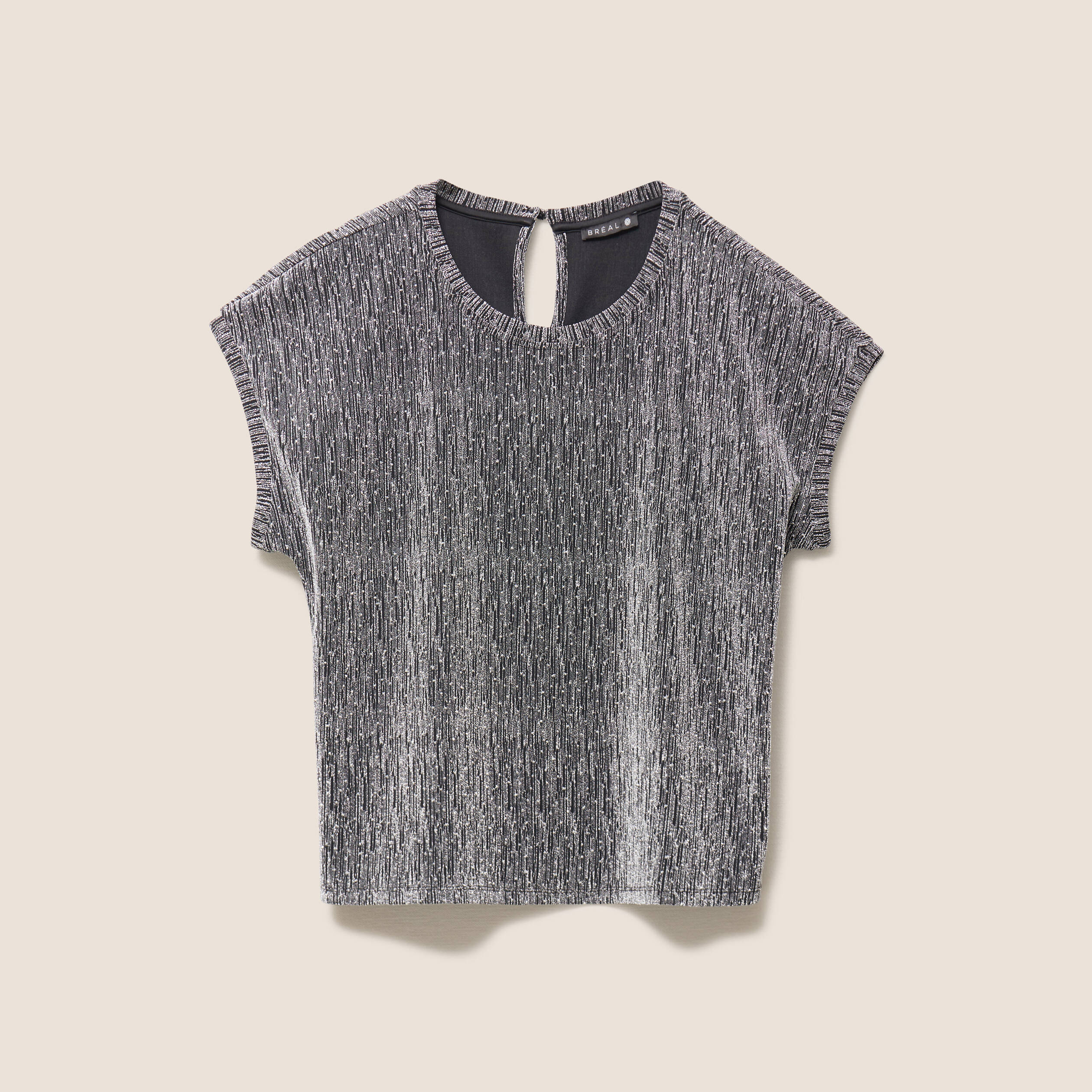T-shirt manches courtes gris argent femme