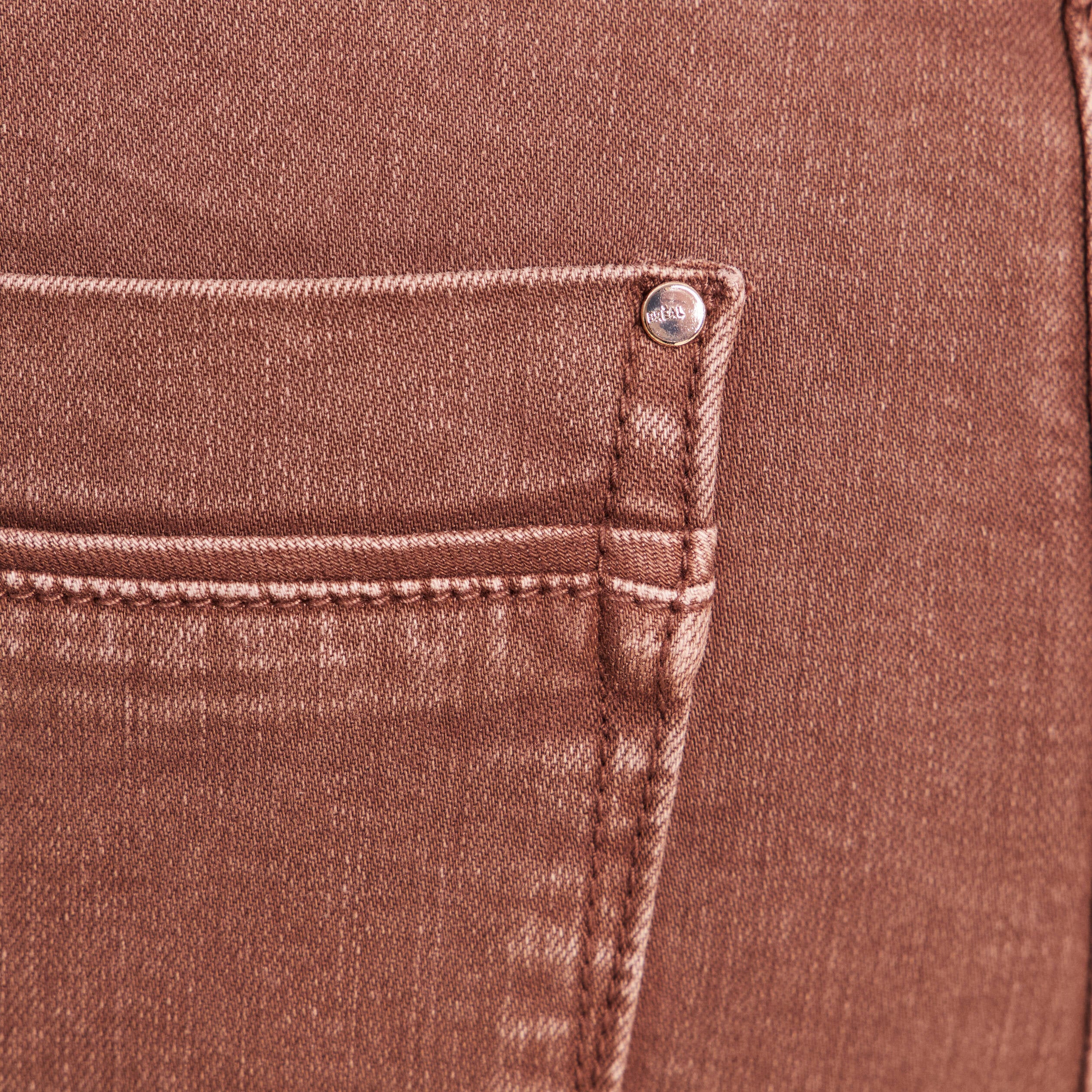 Jean coupe droite taille haute marron clair femme