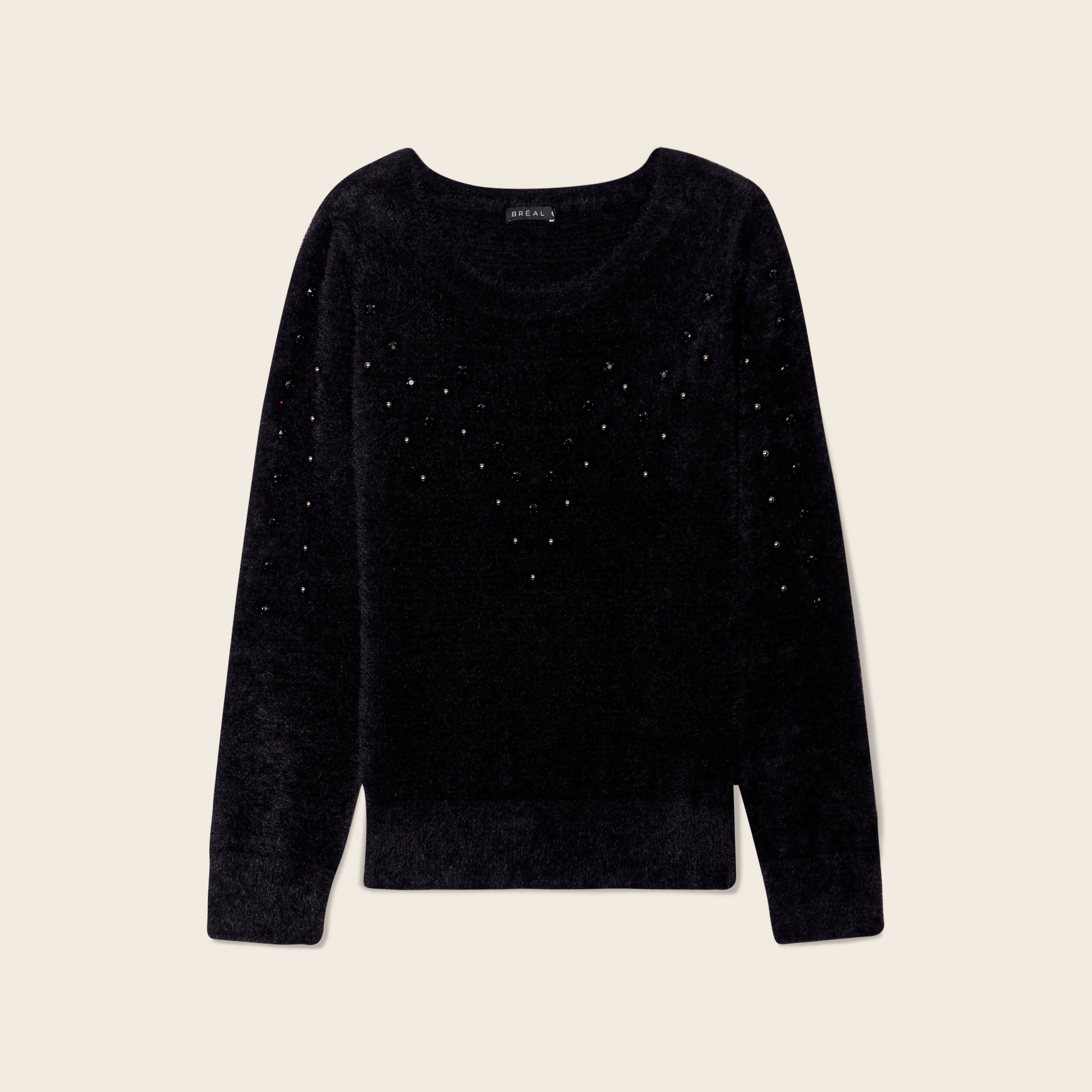 pull manches longues strass noir femme Pull manches longues strass noir femme