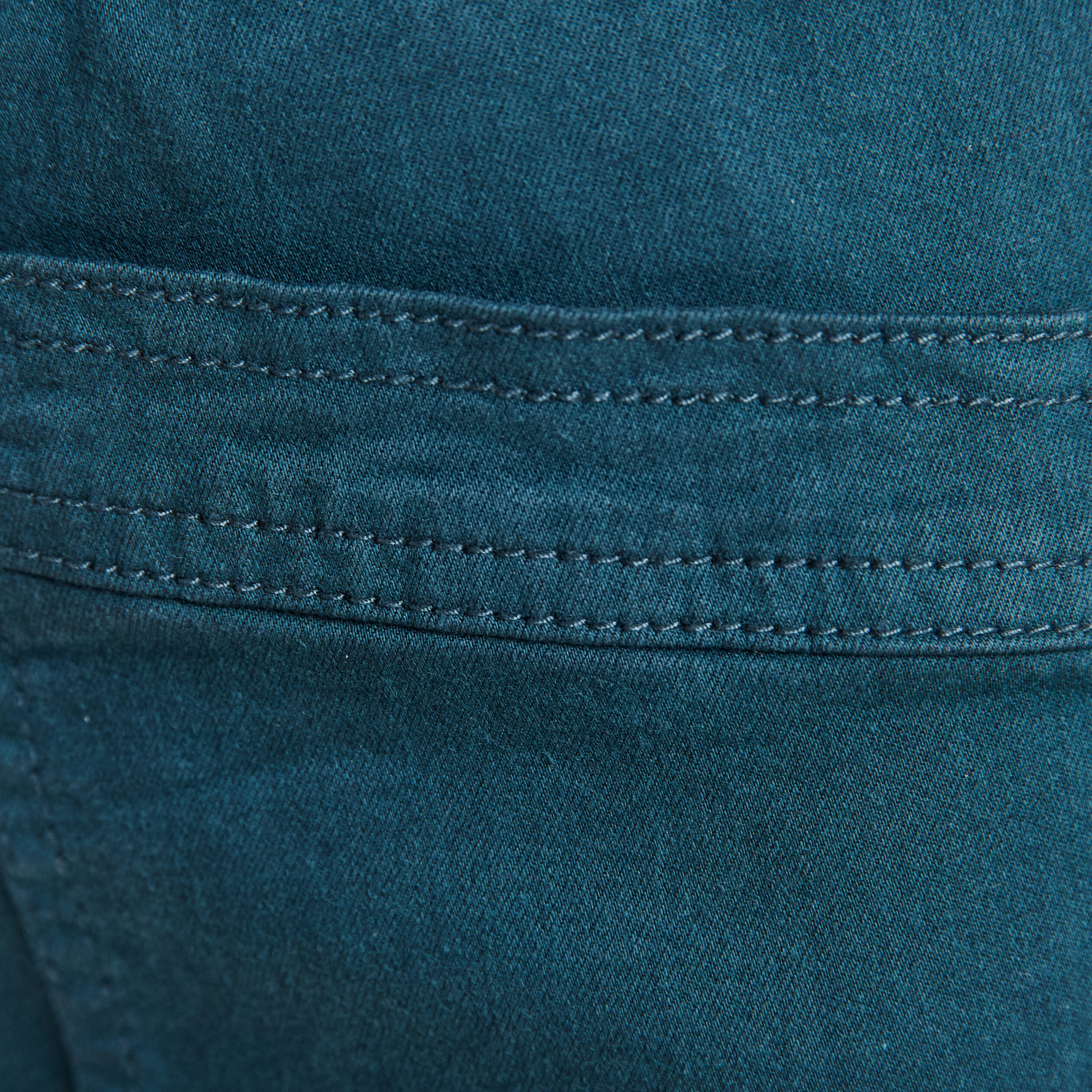 Pantalon coupe mom 7/8&egrave;me bleu canard femme