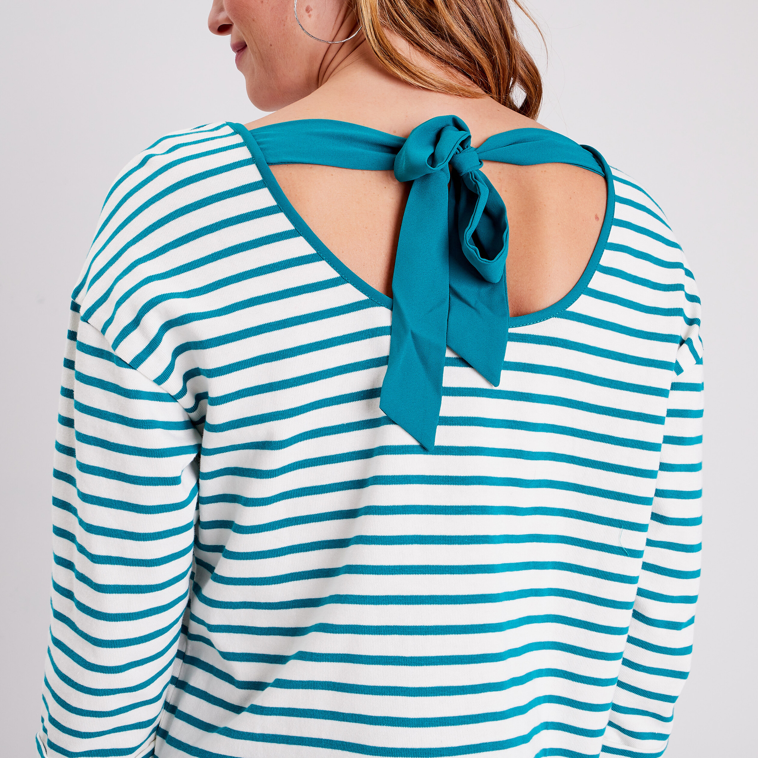 t shirt manches 34 vert canard femme T-shirt manches 3/4 vert canard femme