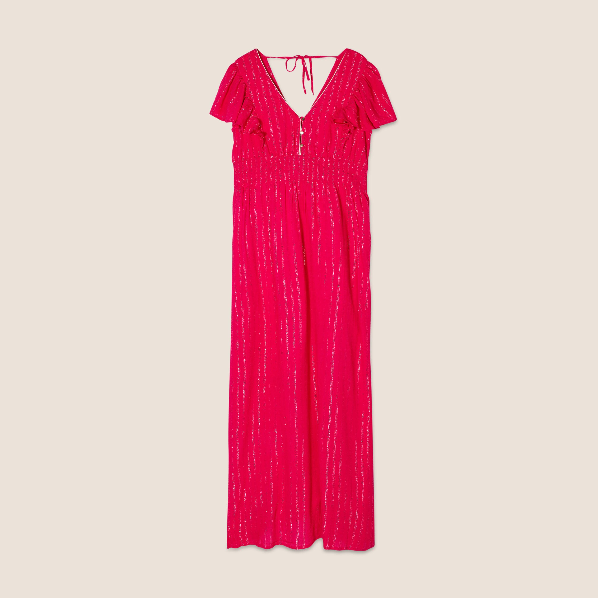 robe longue droite fluide rose fushia femme Robe longue droite fluide rose fushia femme