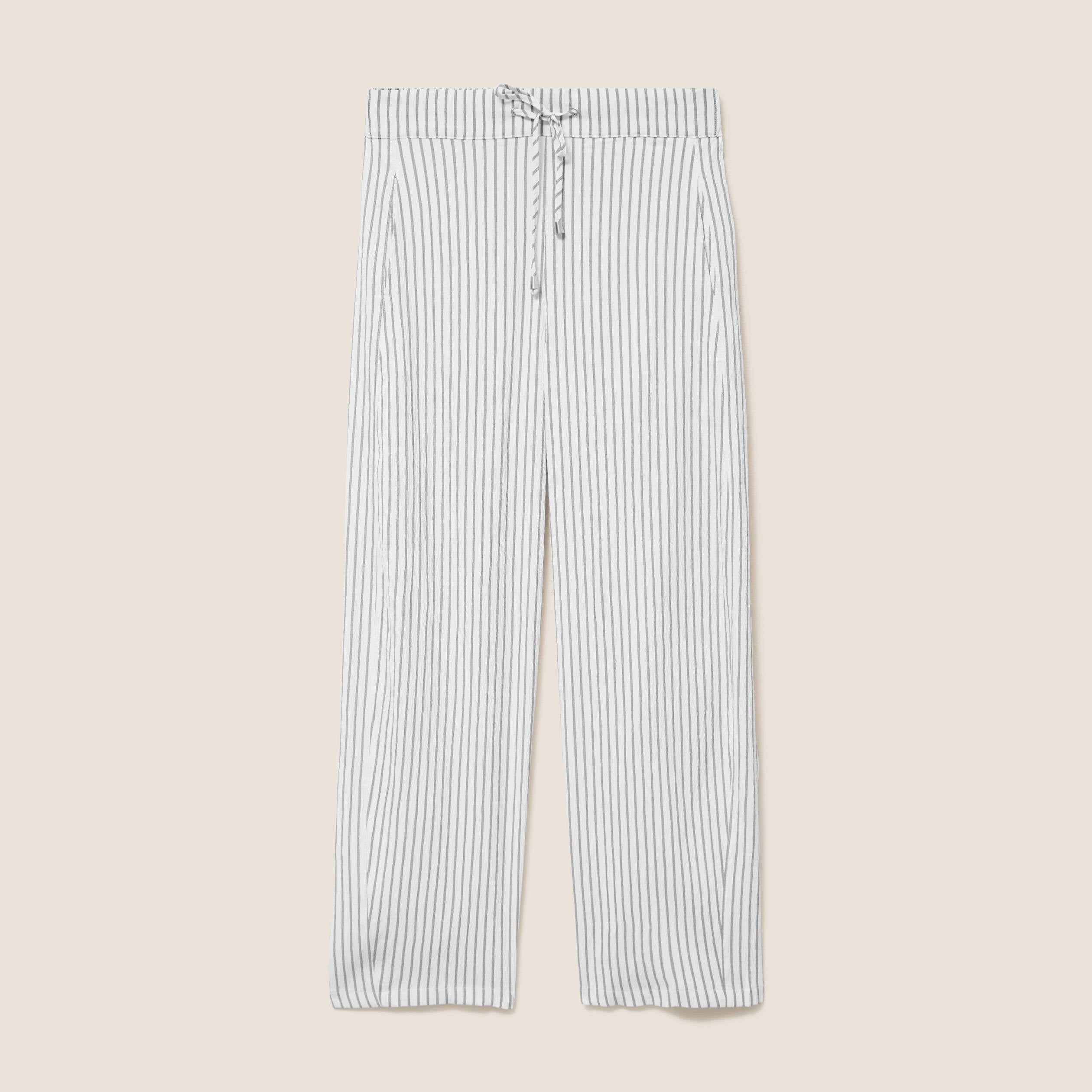 Pantalon fluide coupe barrel bleu femme