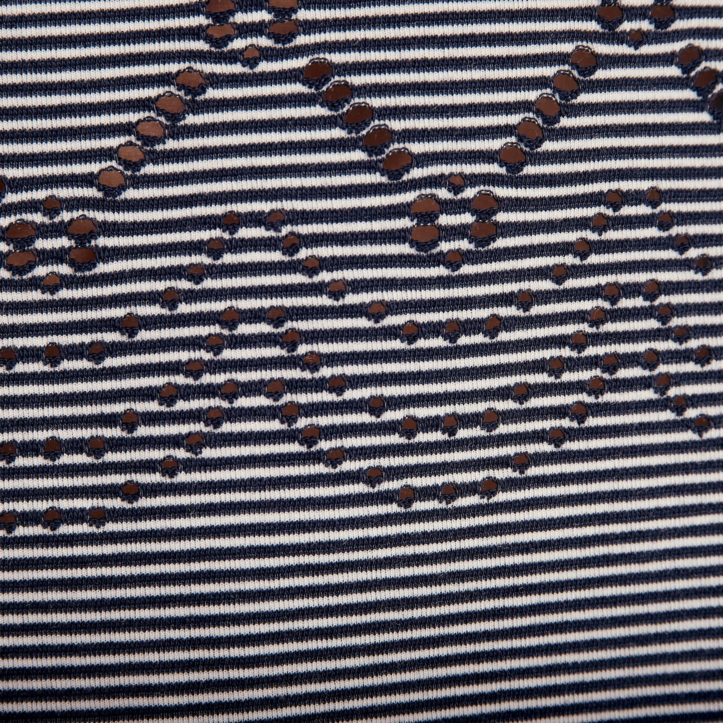 T-shirt manches courtes ajouré bleu marine femme