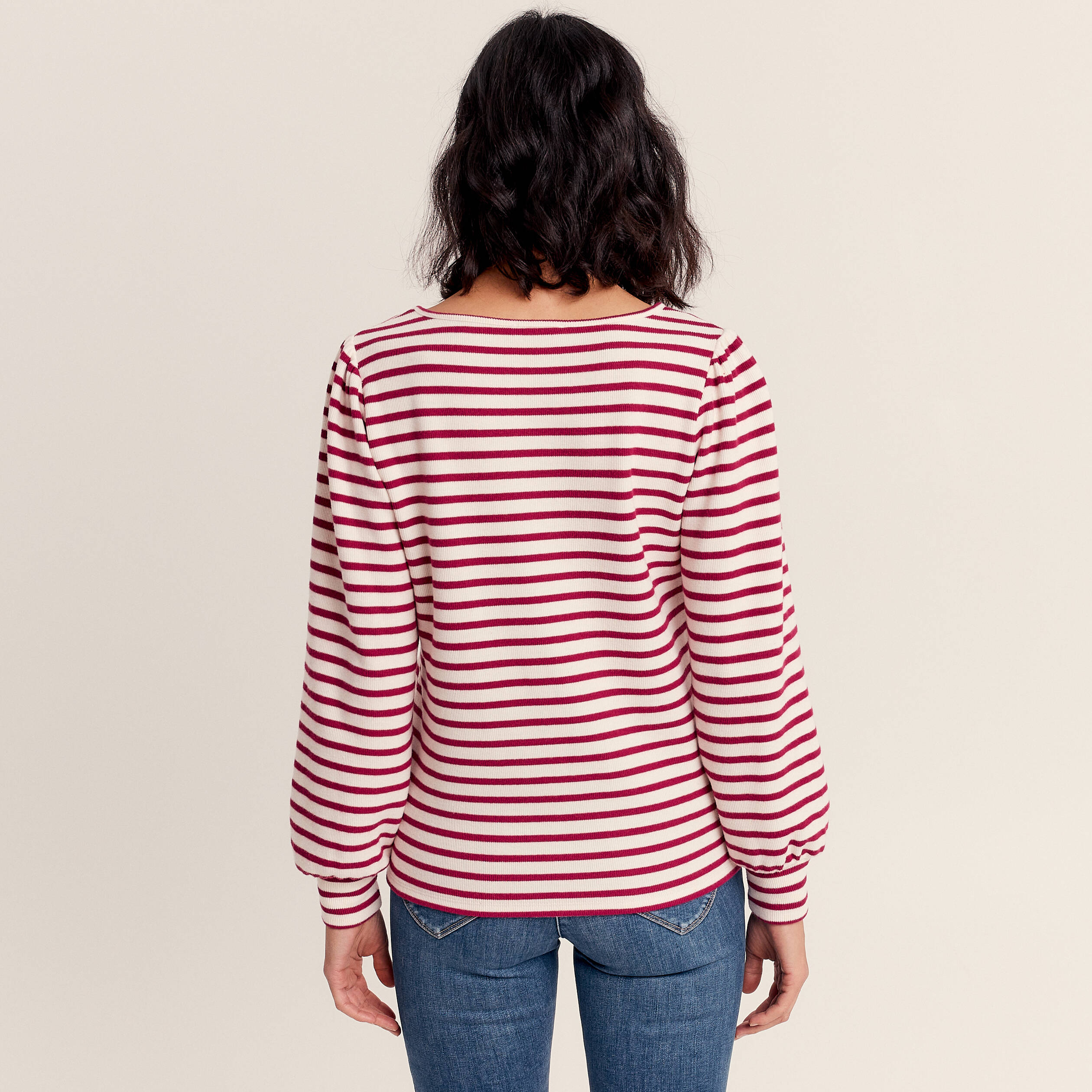 T-shirt manches longues rose fushia femme