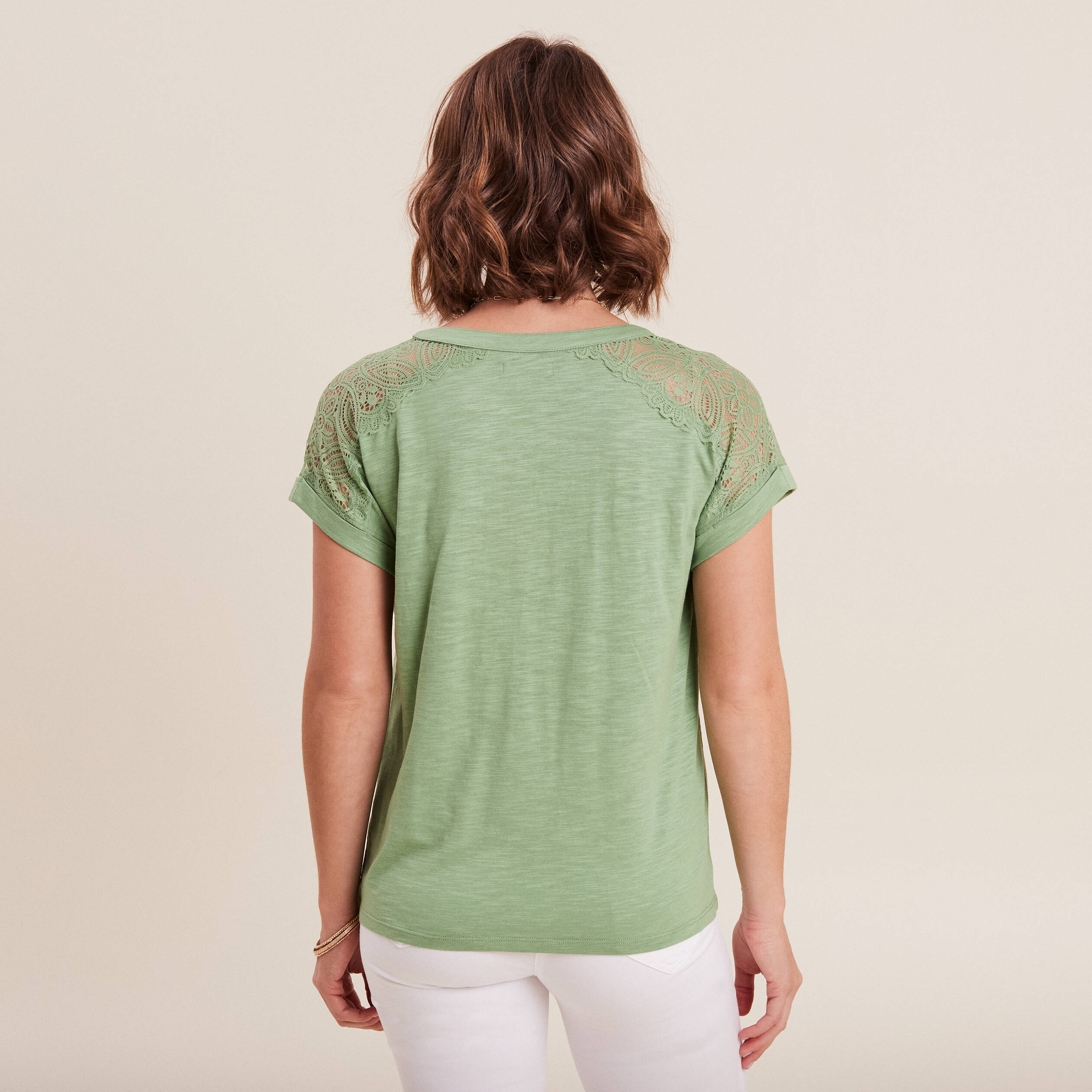 t shirt manches courtes vert olive femme T-shirt manches courtes vert olive femme