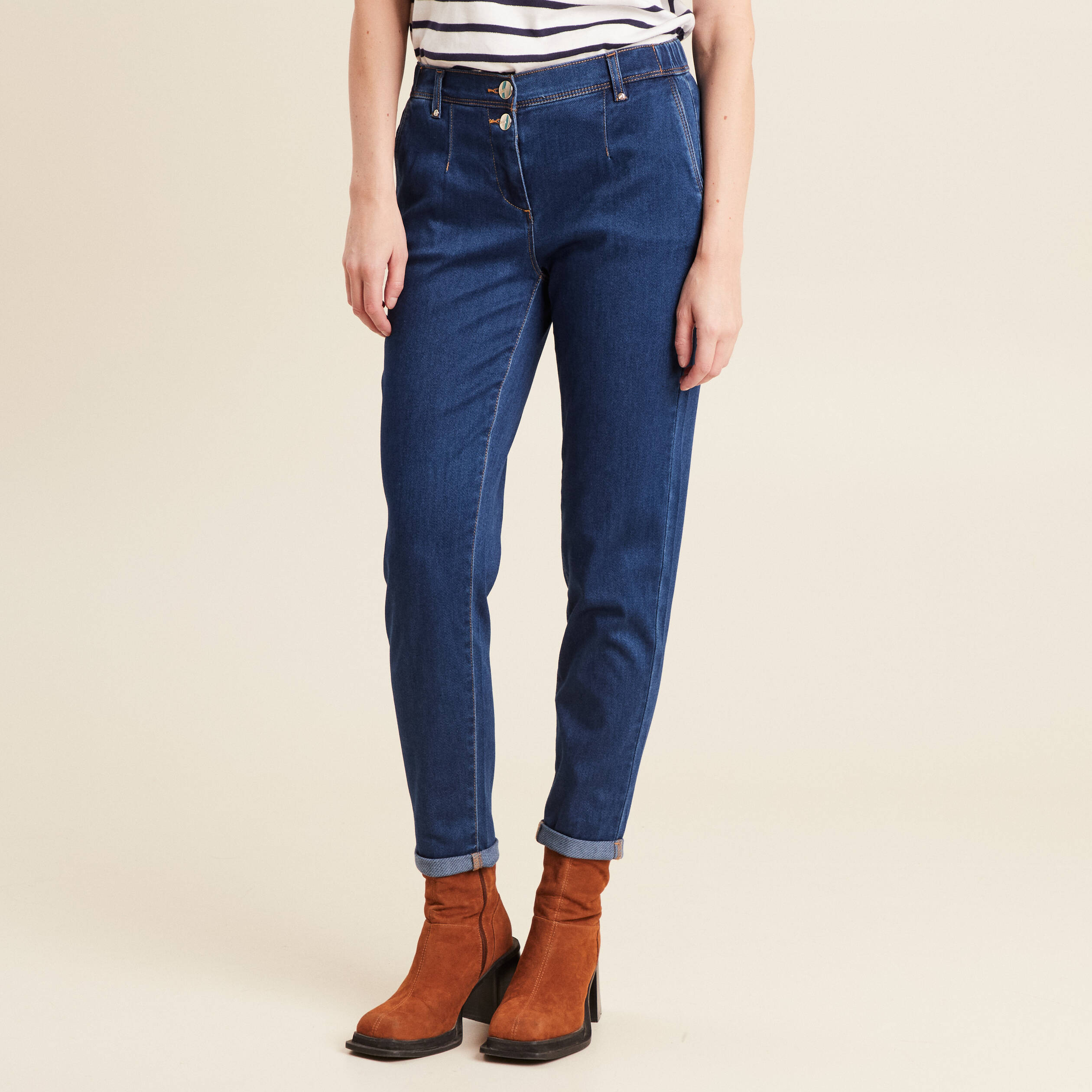 jean chino 78eme denim stone femme Jean chino 7/8ème denim stone femme