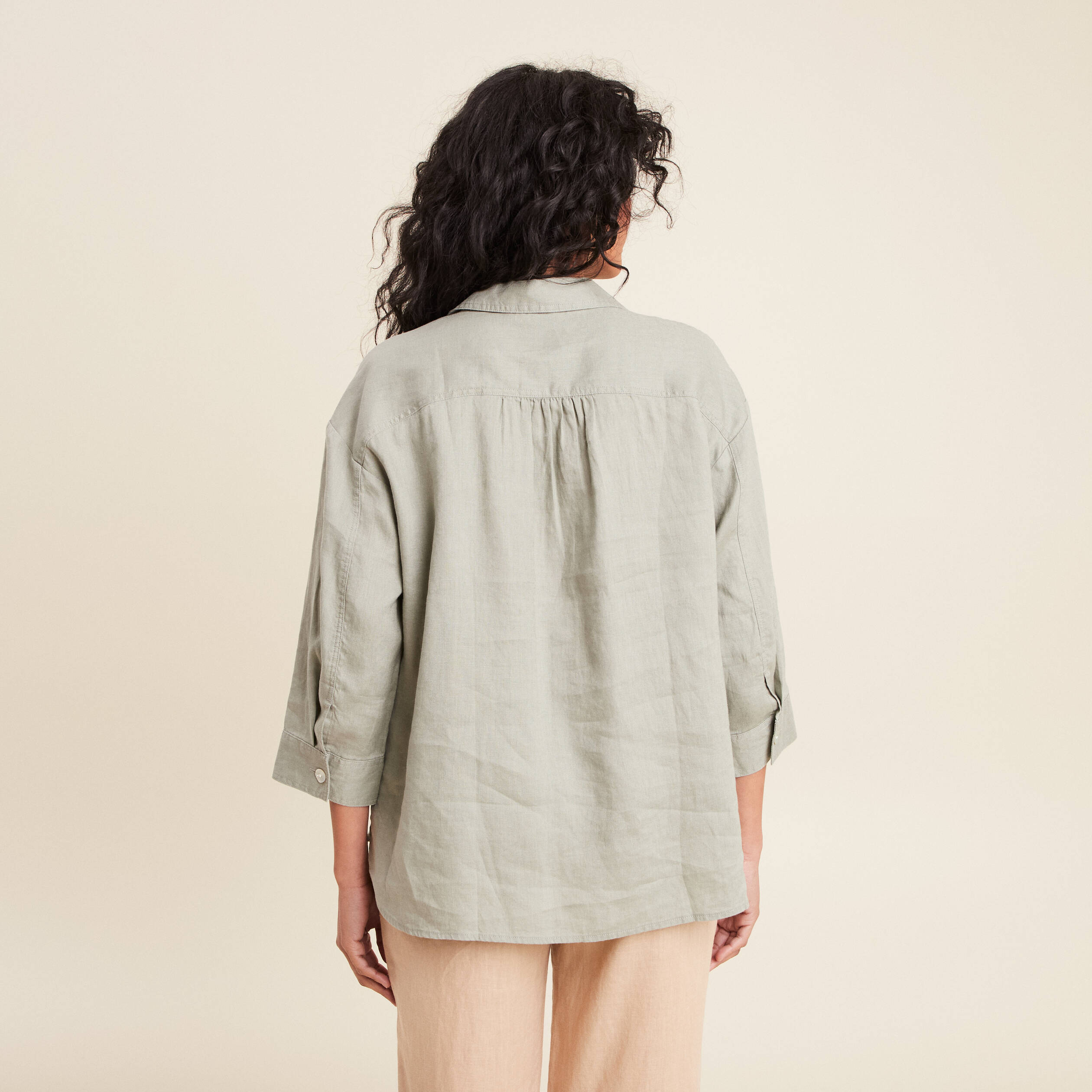 chemise manches 34 vert clair femme Chemise manches 3/4 vert clair femme
