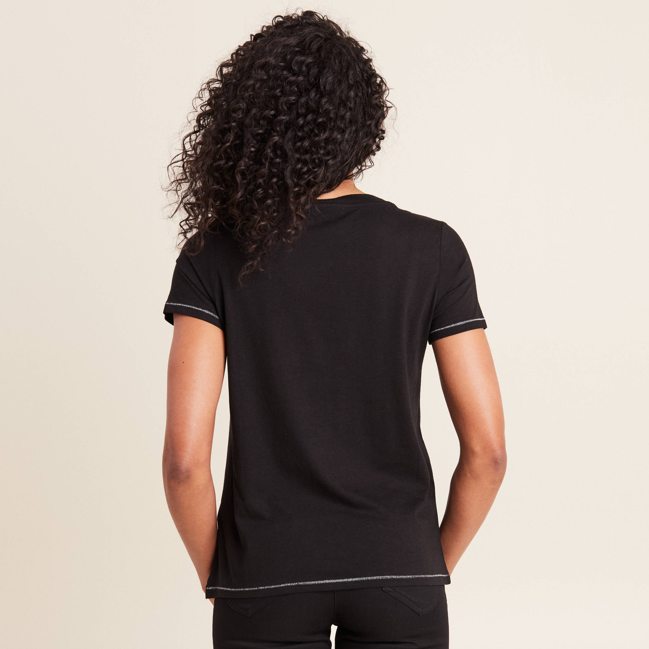 t shirt manches courtes noir femme T-shirt manches courtes noir femme