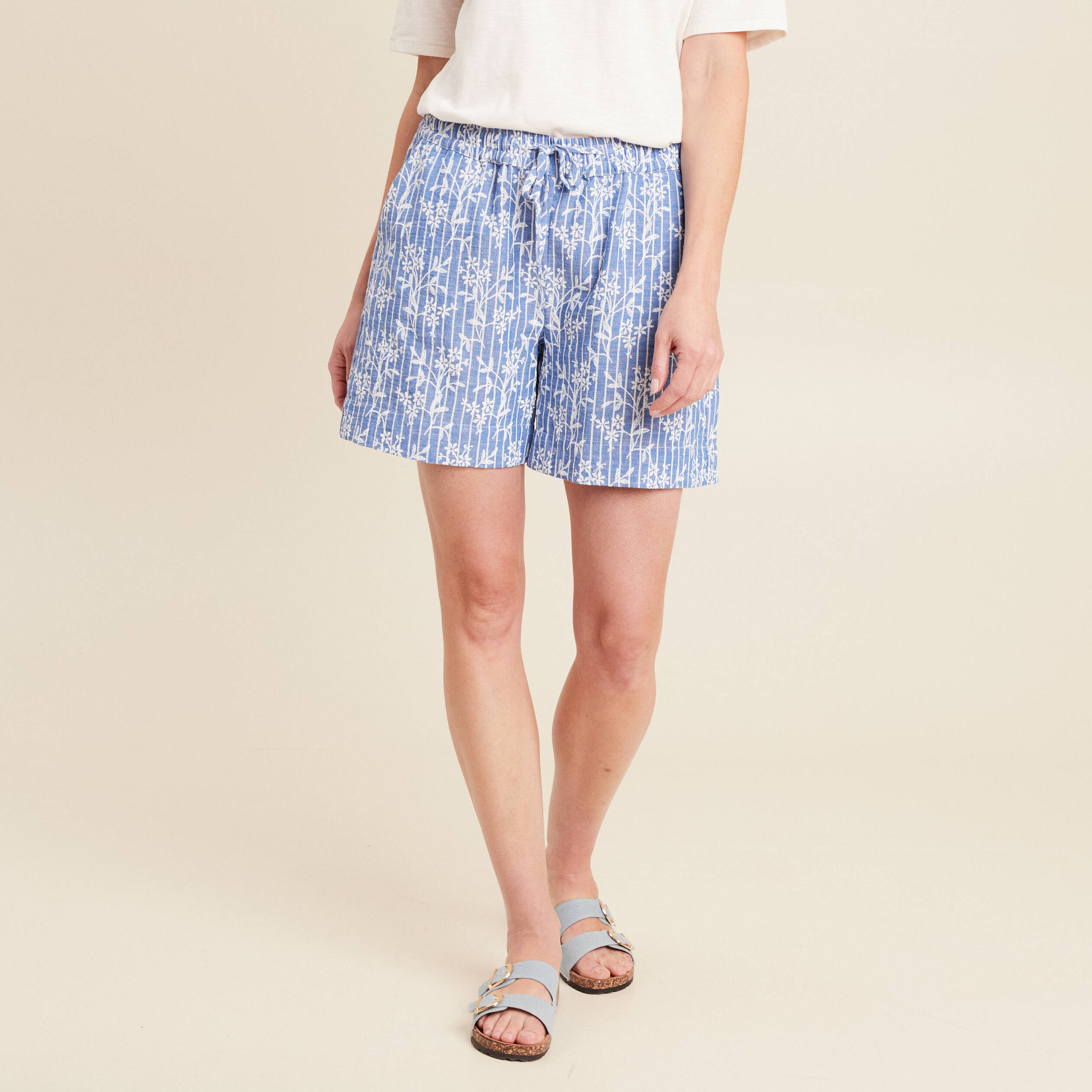 short large taille haute bleu clair femme Short large taille haute bleu clair femme