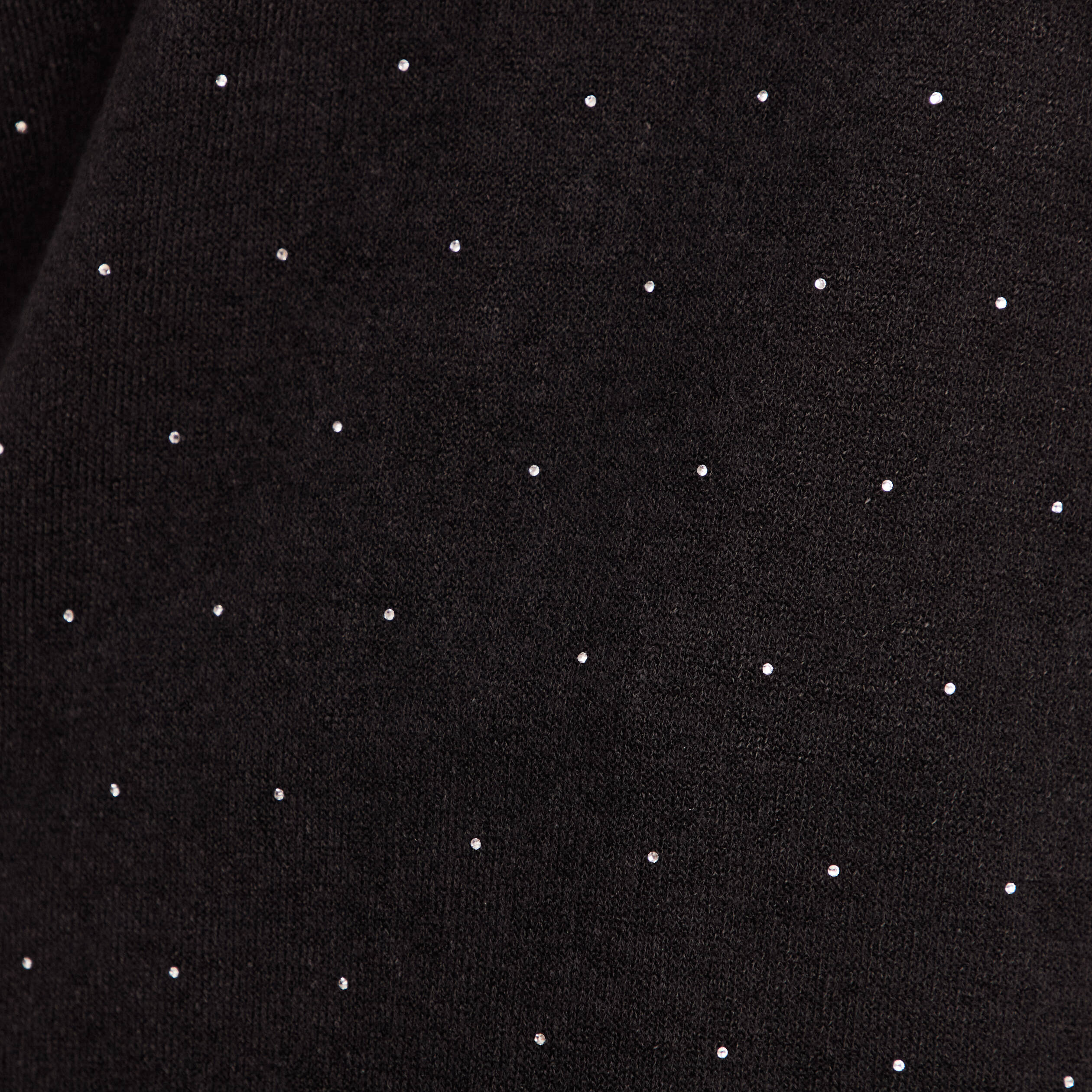 Sweat &agrave; capuche manches longues strass noir femme