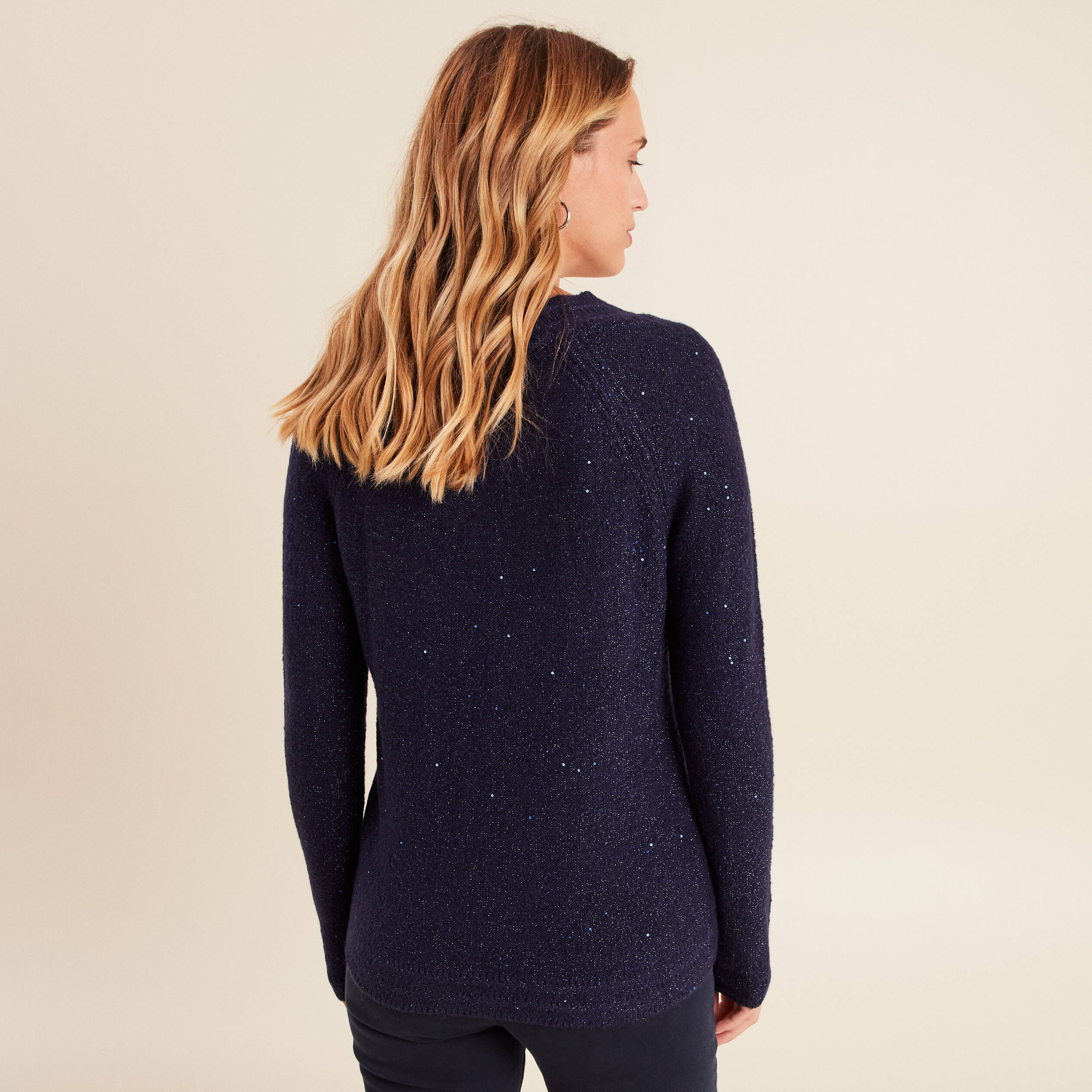 Pull Femme Chaud Chic Elegant Pulls Chaud Léger Col Rond et Col Roulé Manches Longues Cachemire