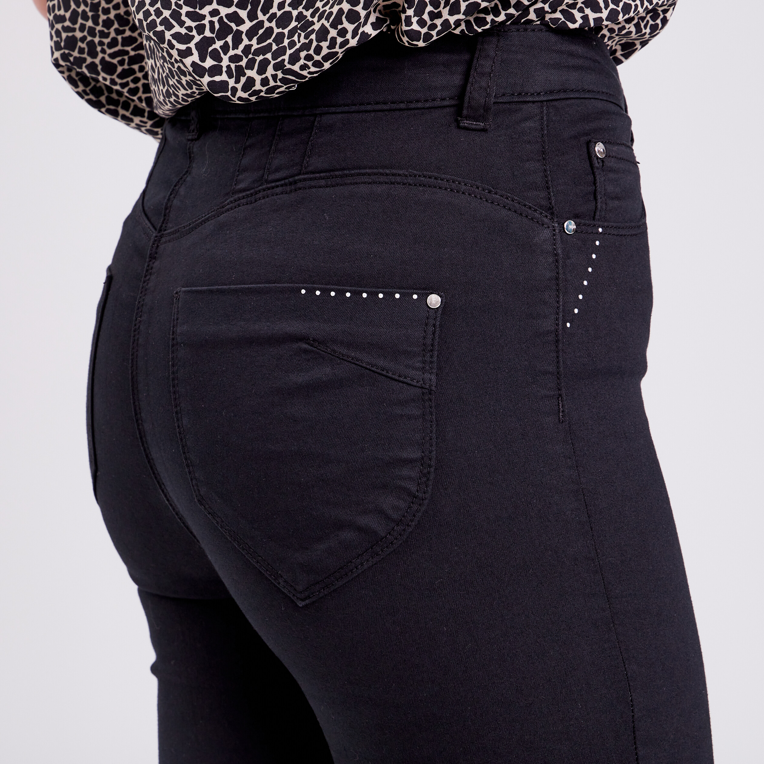 pantacourt droit taille haute noir femme Pantacourt droit taille haute noir femme