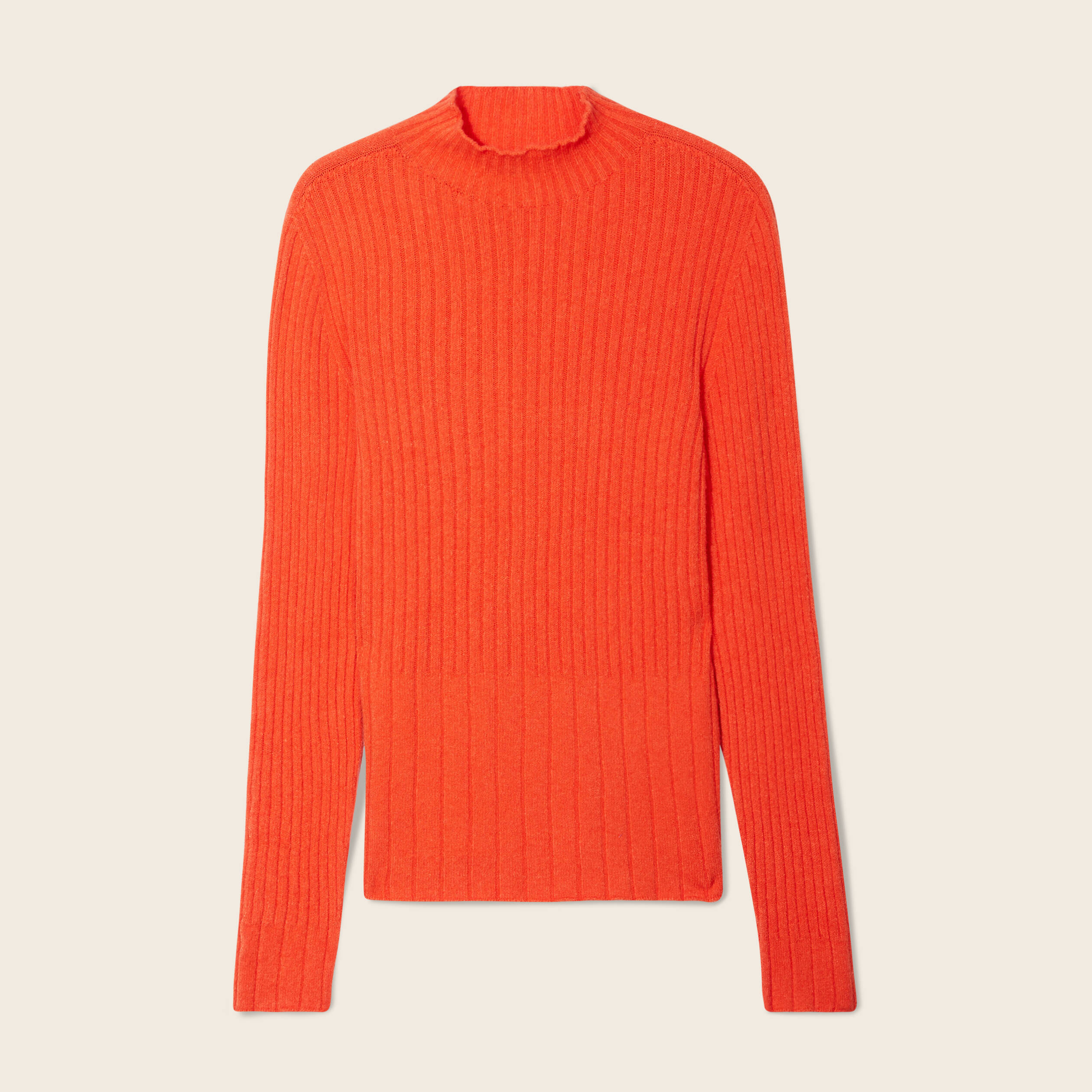 Pull manches longues côtelé orange femme Vibs