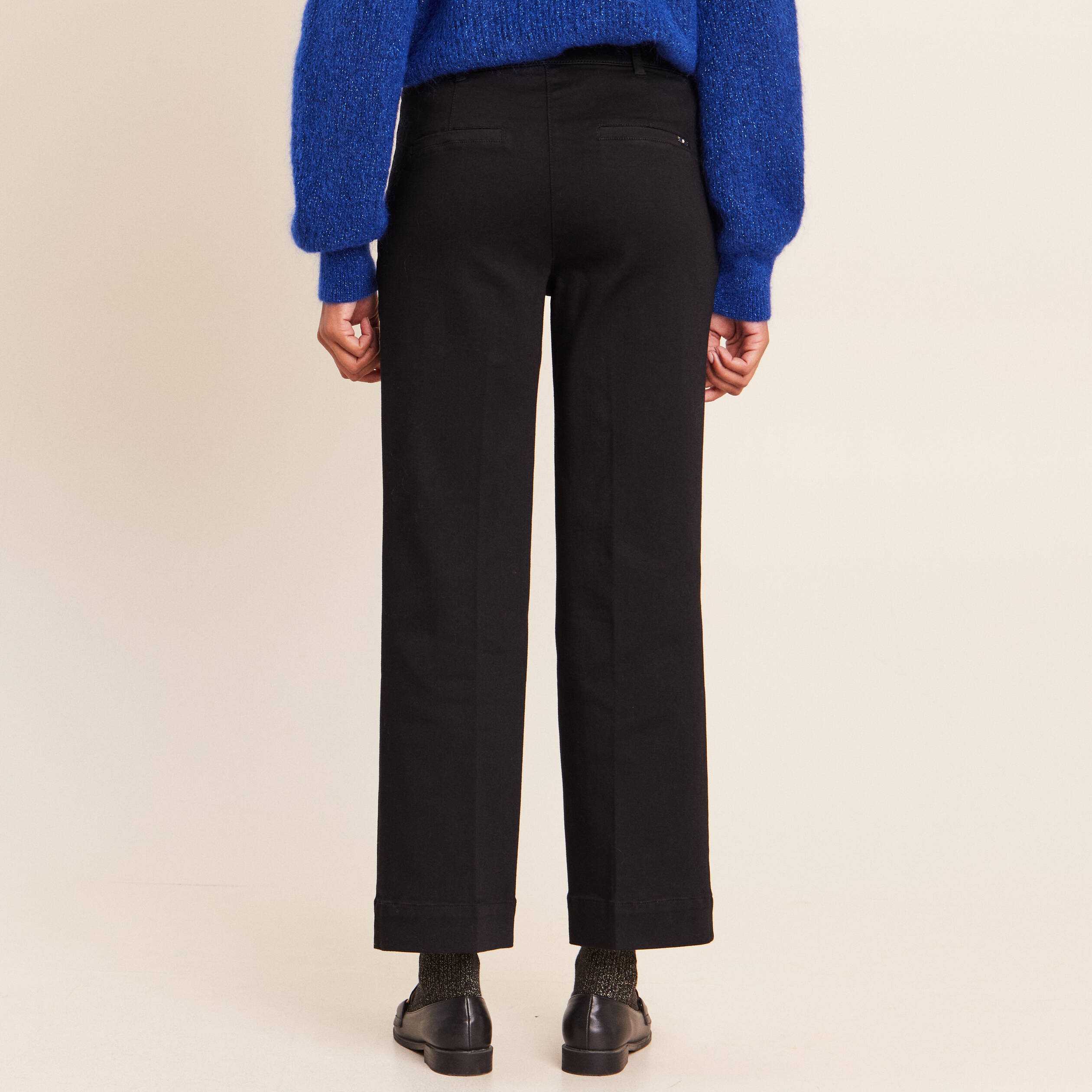 Jean large noir femme