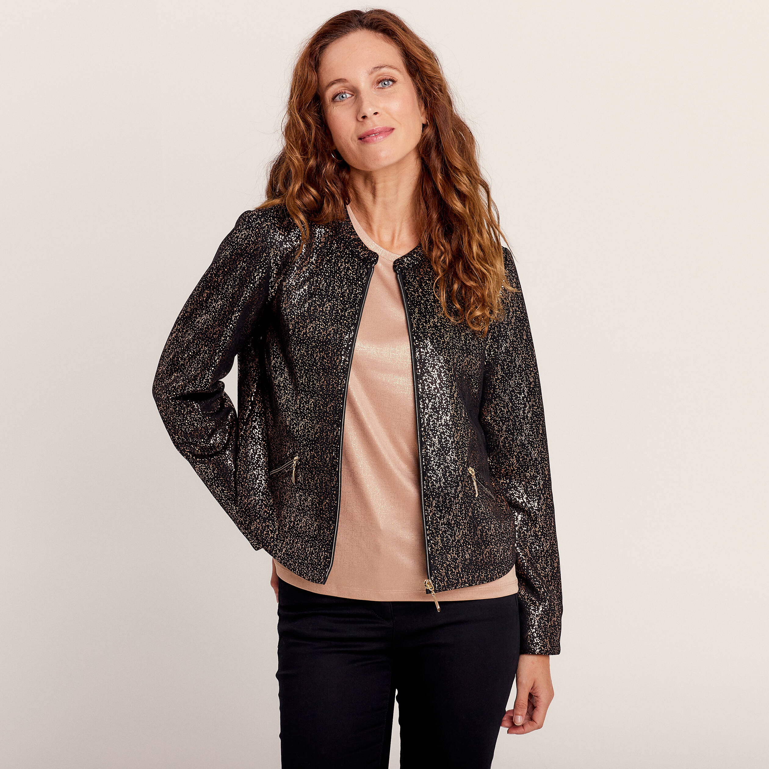veste ajustee zippee noir femme Veste ajustée zippée noir femme