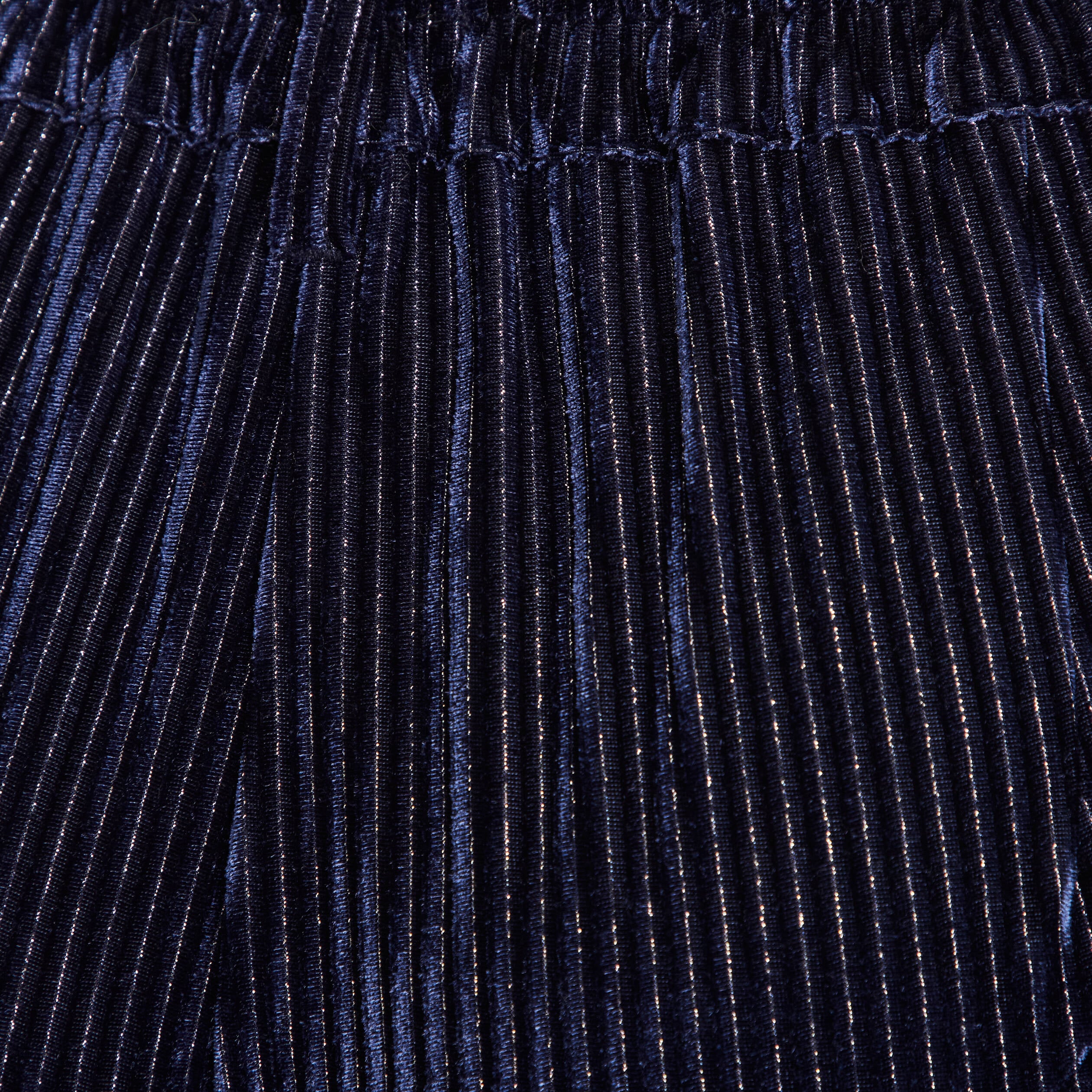 Pantalon large velours bleu fonc&eacute; femme