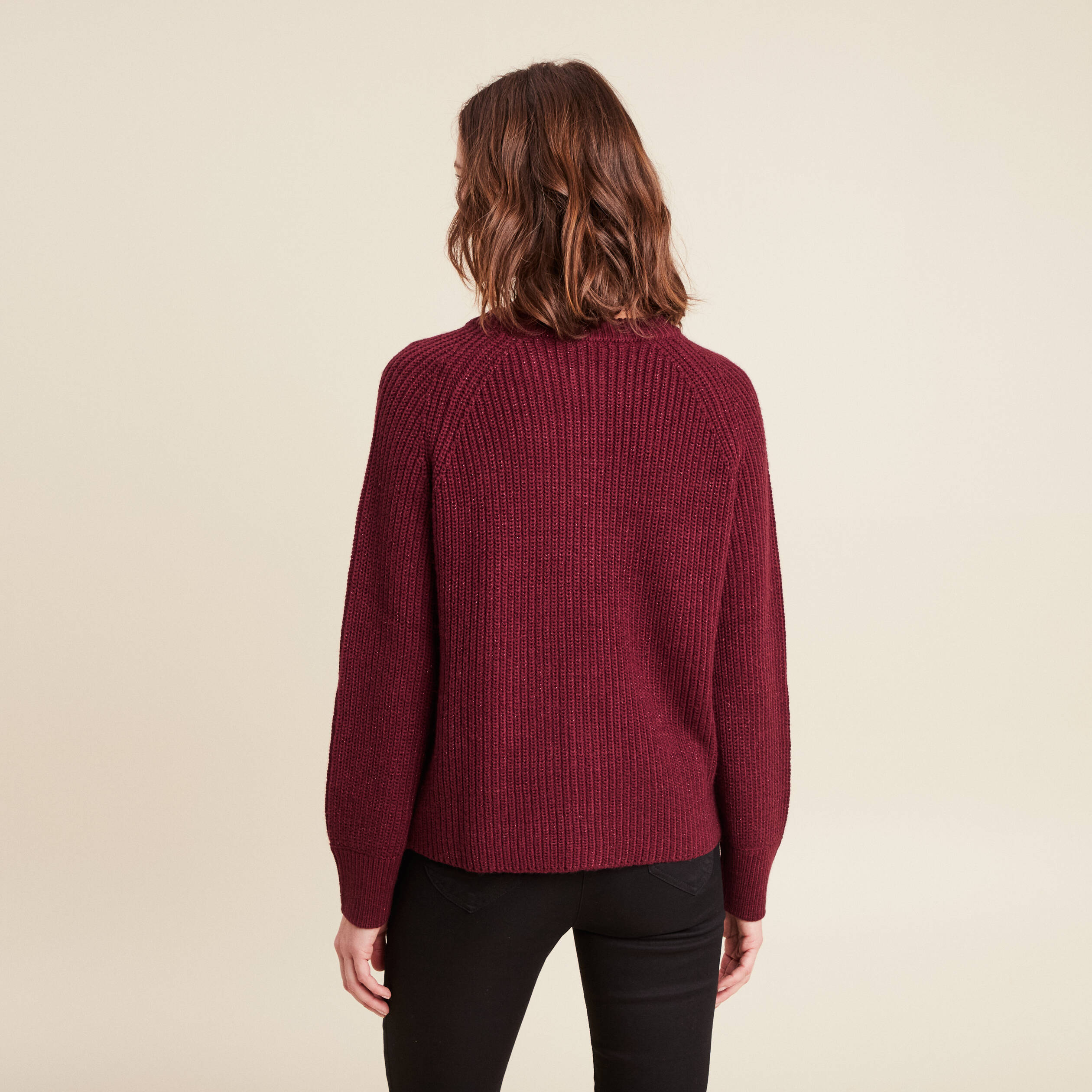 gilet droit mi long col rond bordeaux femme Gilet droit mi-long col rond bordeaux femme