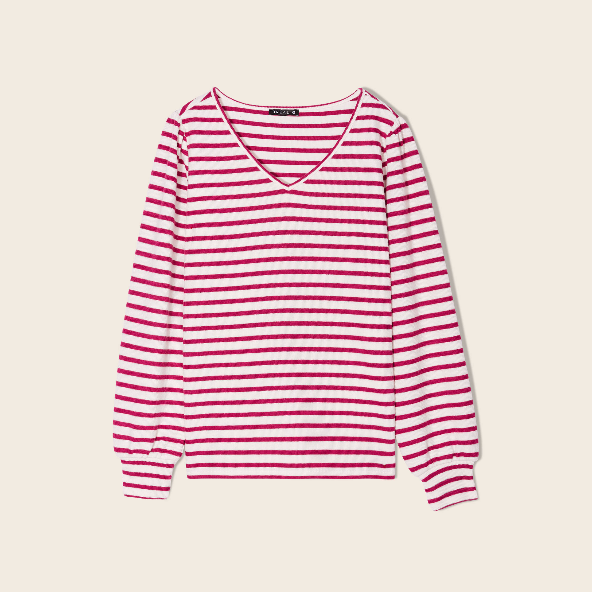 T-shirt manches longues rose fushia femme