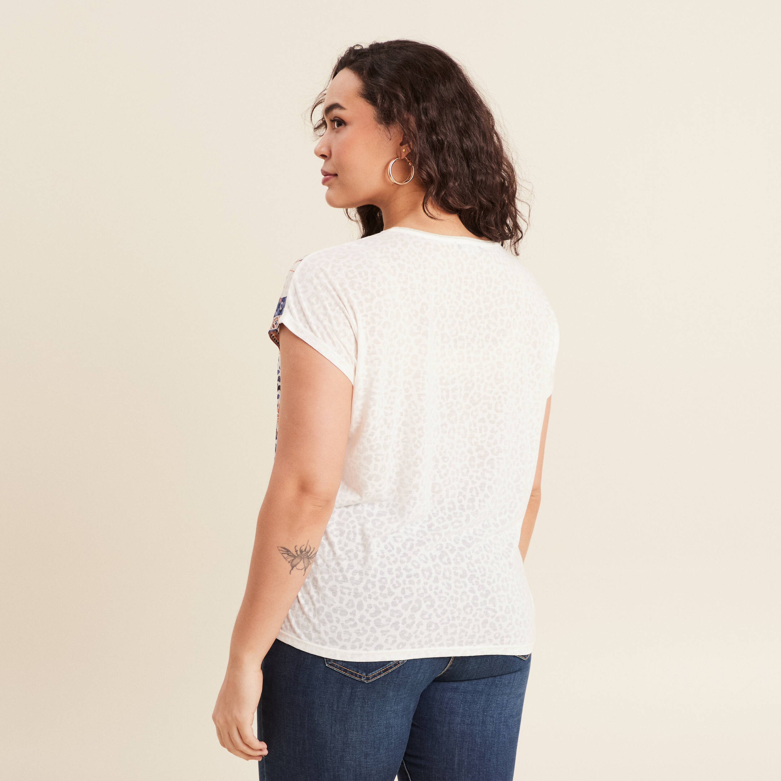 t shirt manches courtes ecru femme T-shirt manches courtes ecru femme