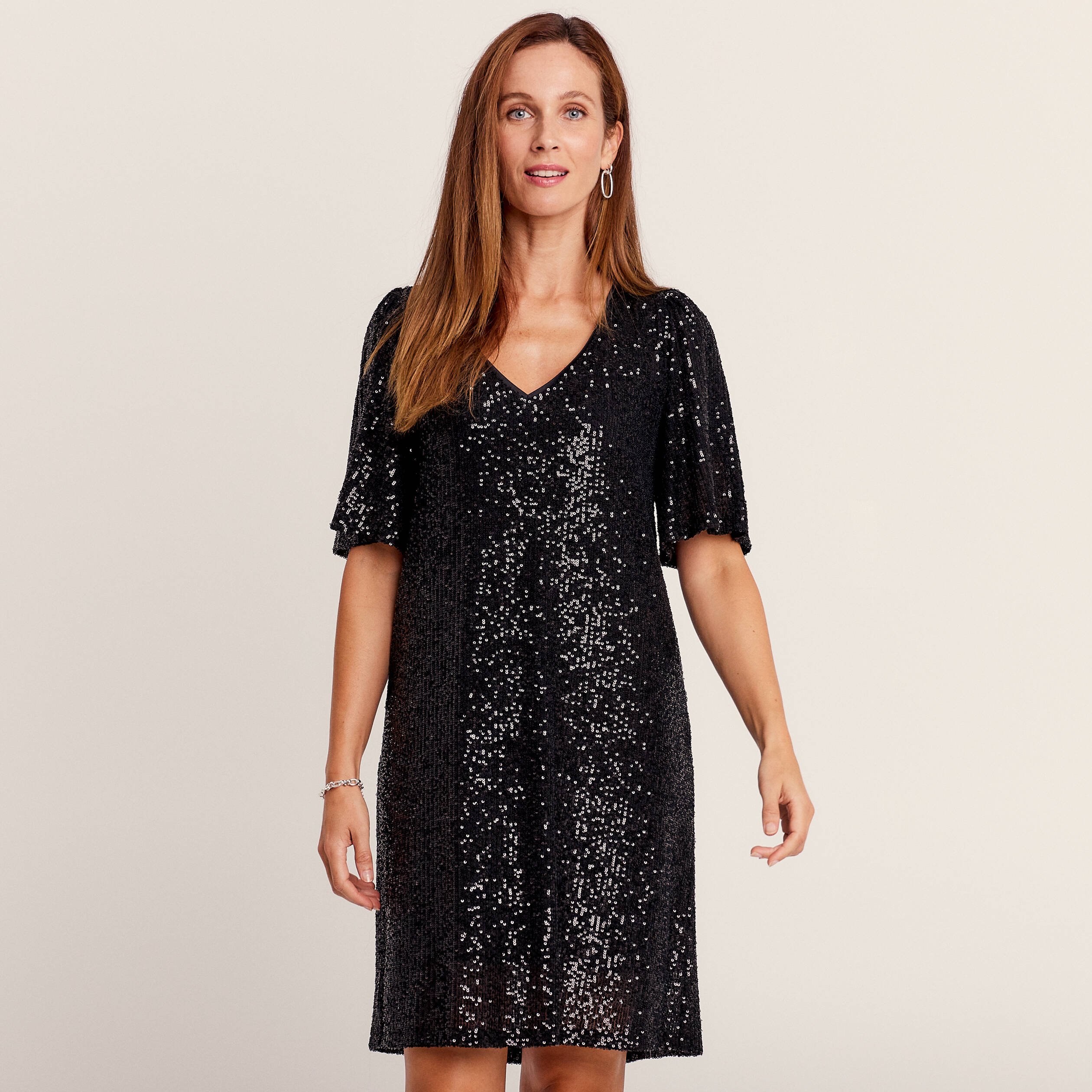 robe evasee sequins noir femme Robe évasée sequins noir femme