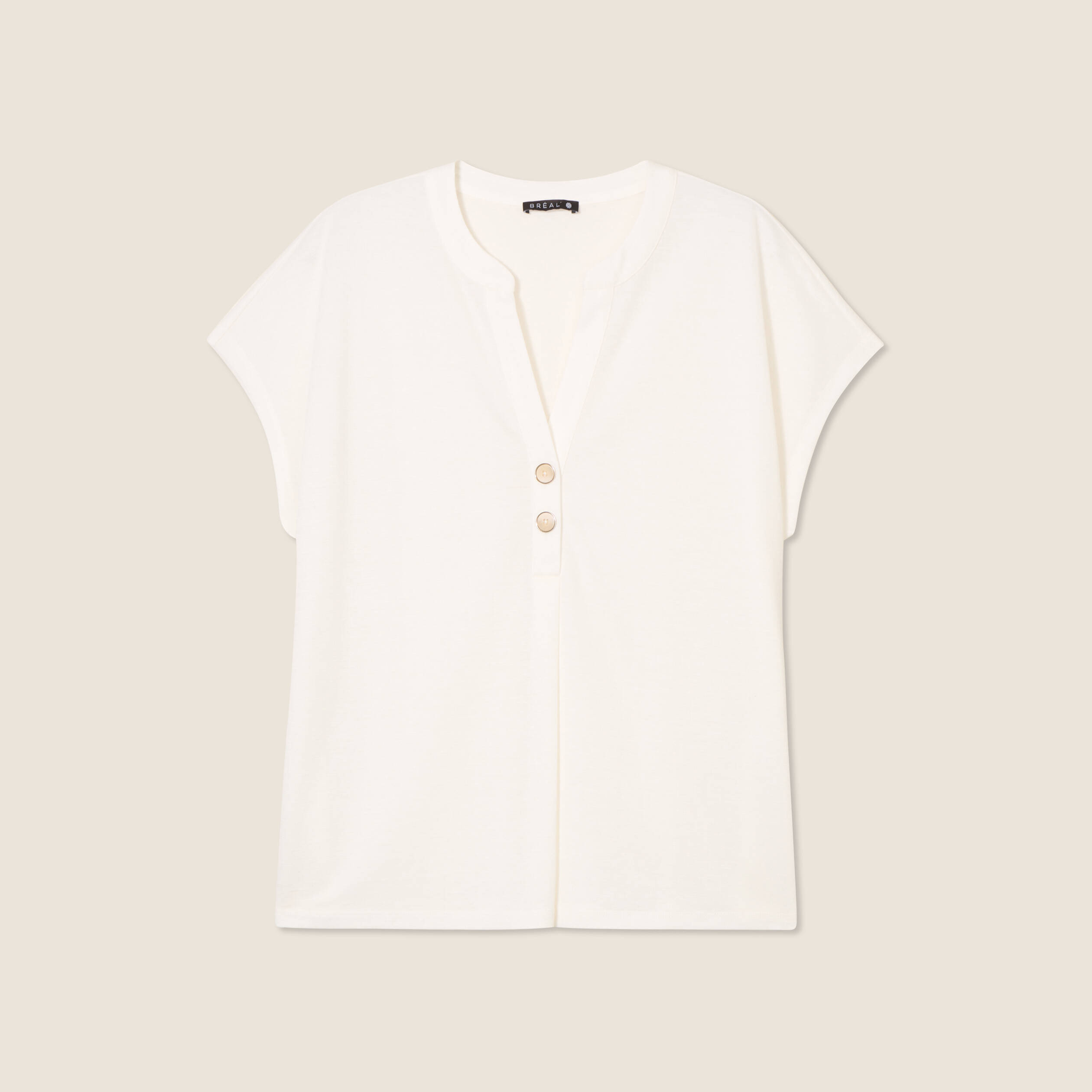 T-shirt manches courtes ecru femme